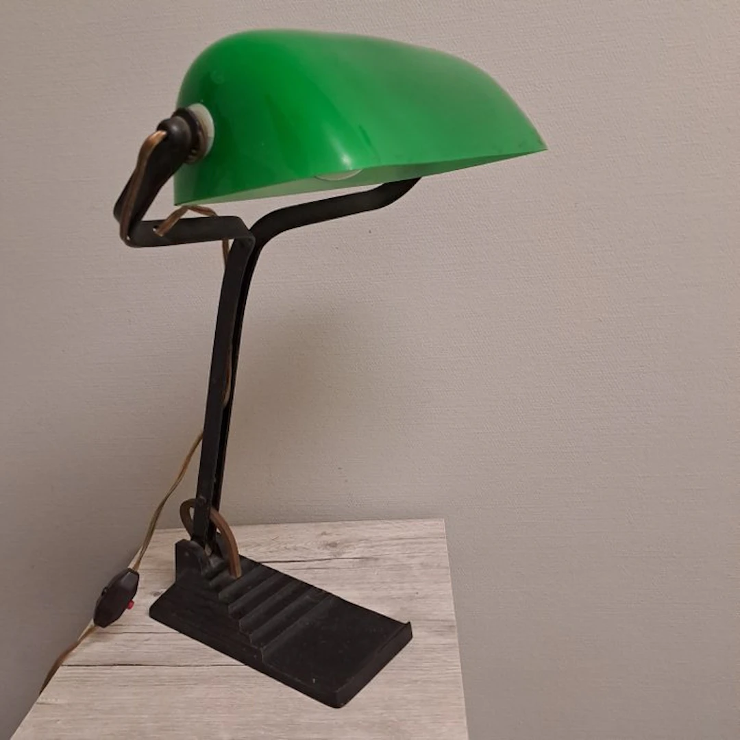 Erpé - Desk lamp - Black lacquered metal / glass - Art deco lamp