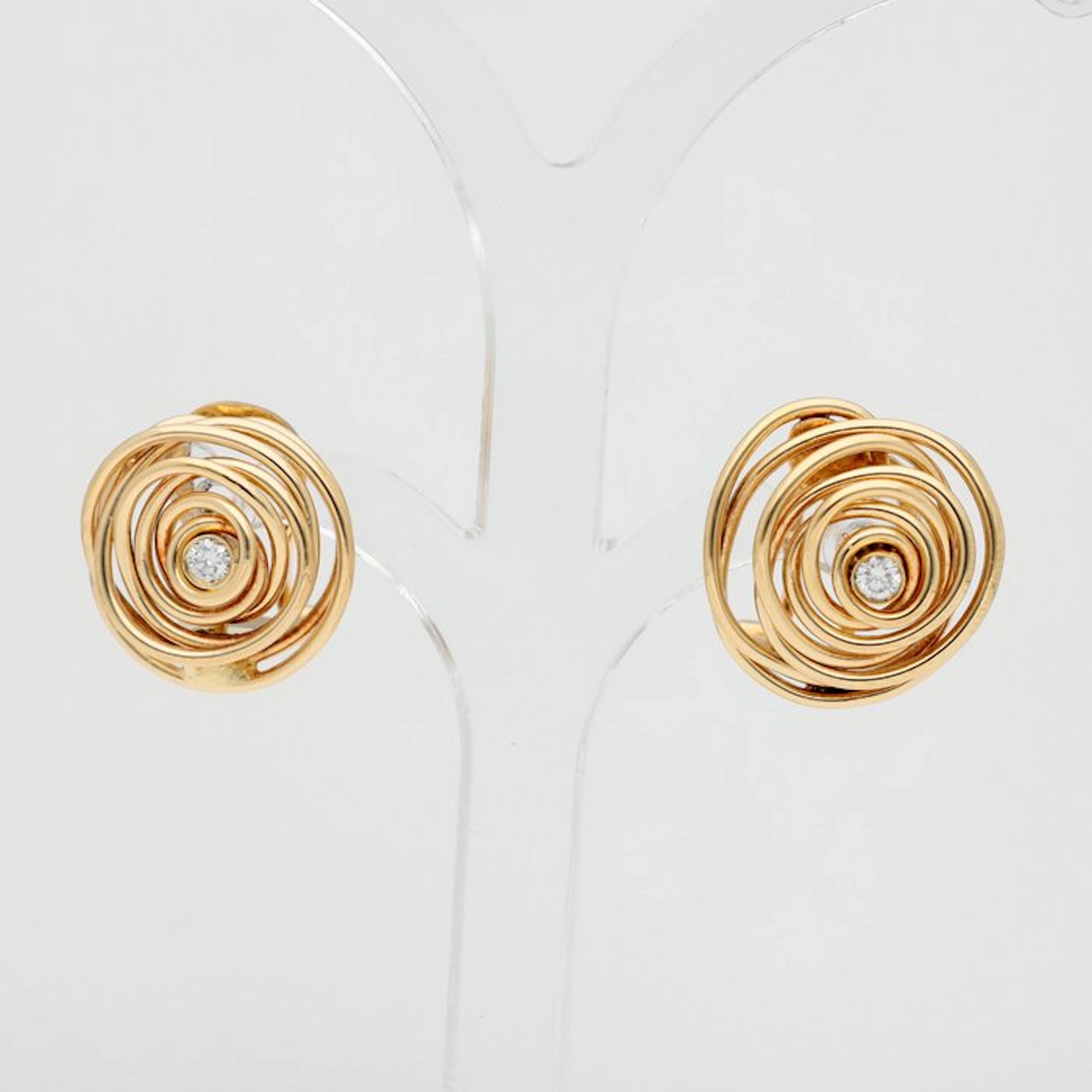 Earrings - 18 kt. Yellow gold Diamond (Natural)