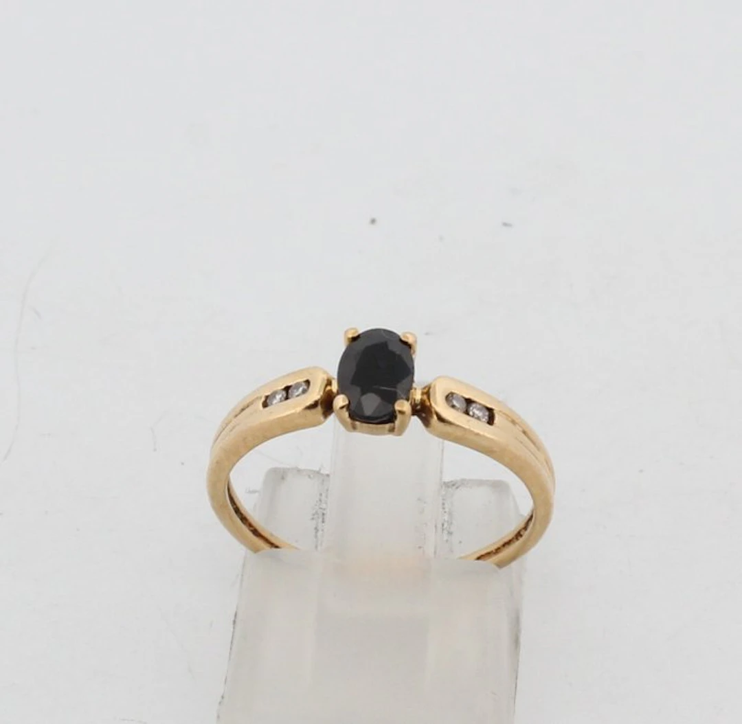 No reserve price - Ring - 18 kt. Yellow gold Sapphire - Diamond