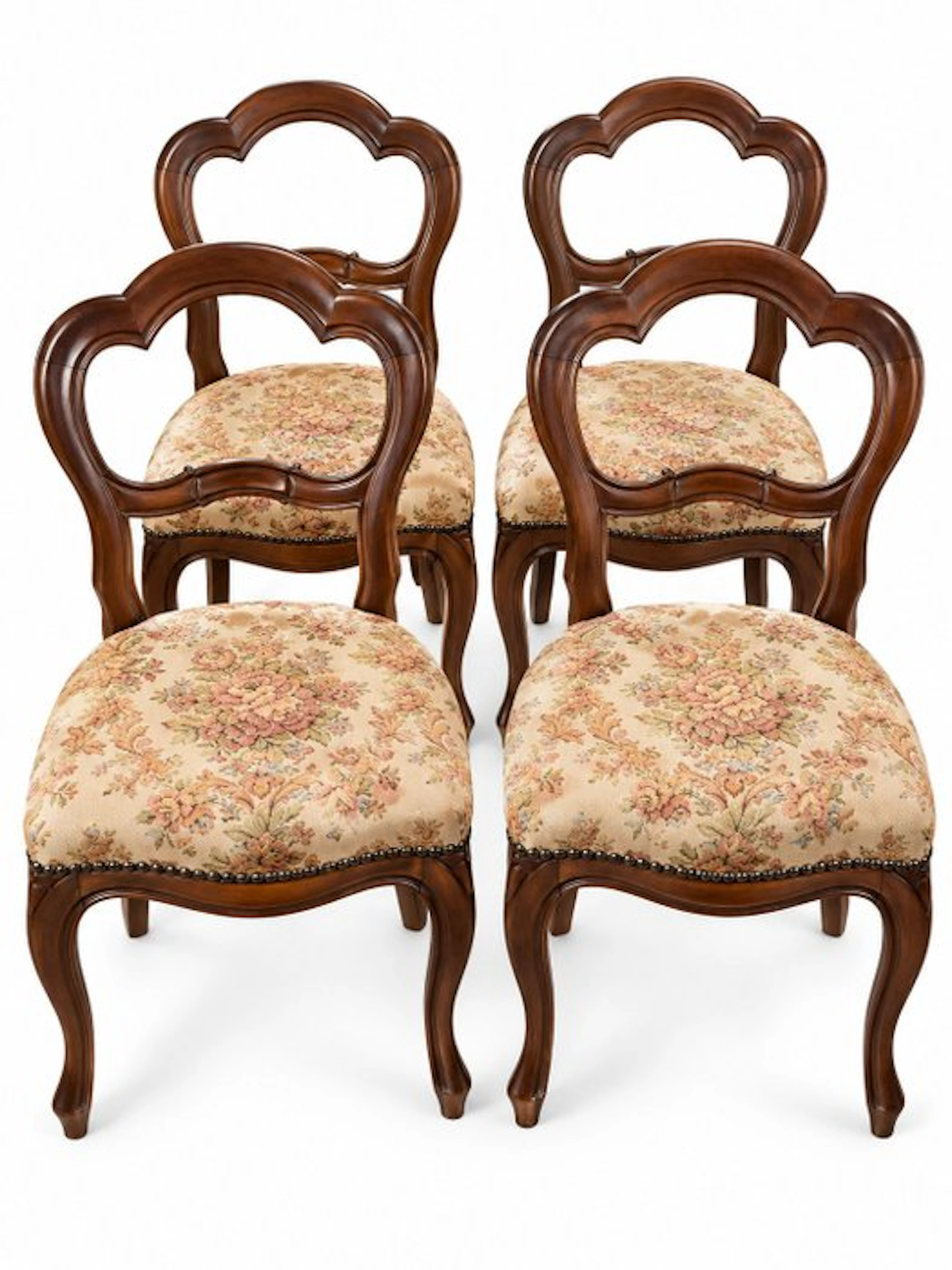 Chair (4) - Wood, Textile - Louis-Philippe style chairs
