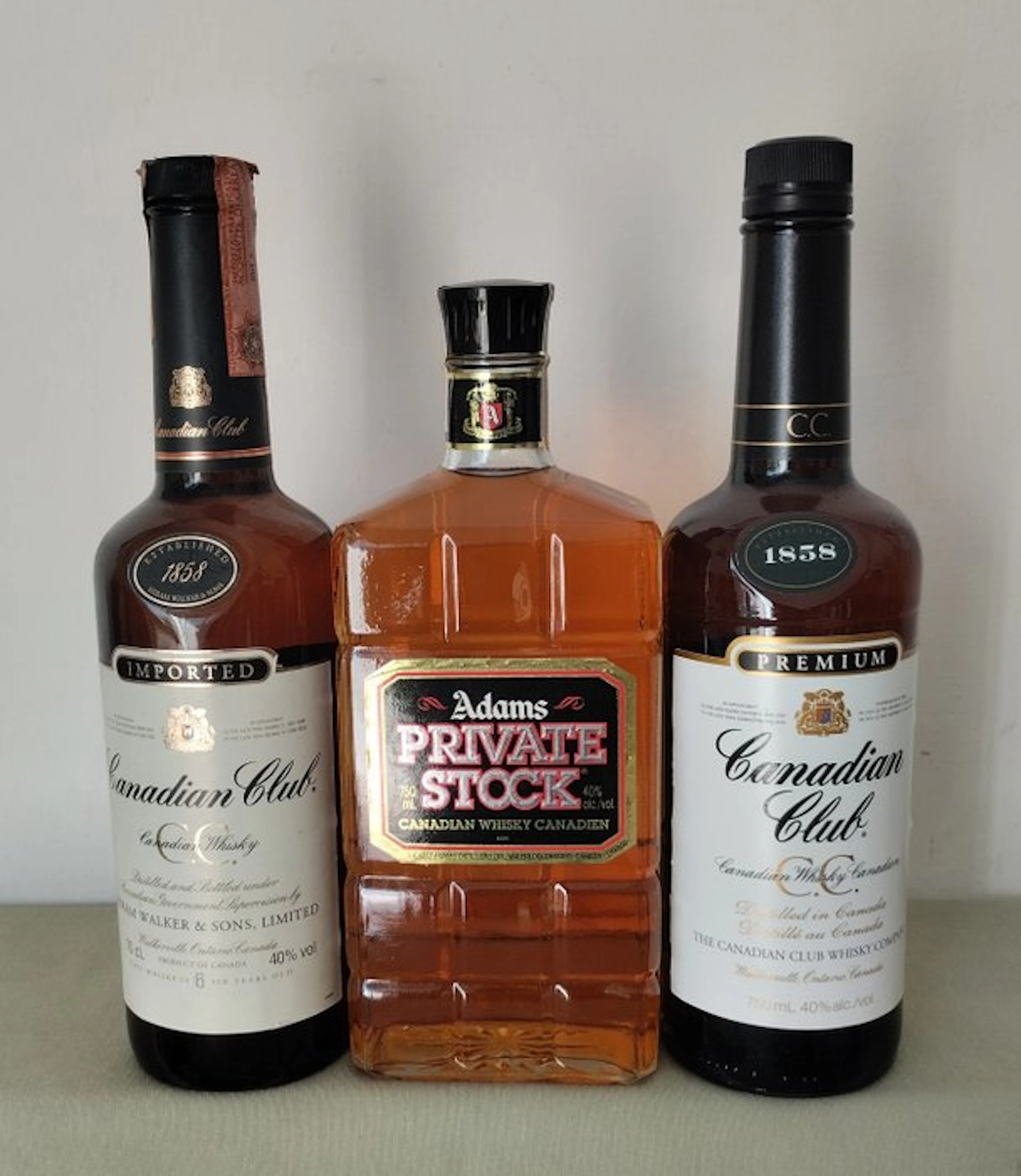 Canadian Club - Premium & 6yo + Adams 1986 Private Stock - b