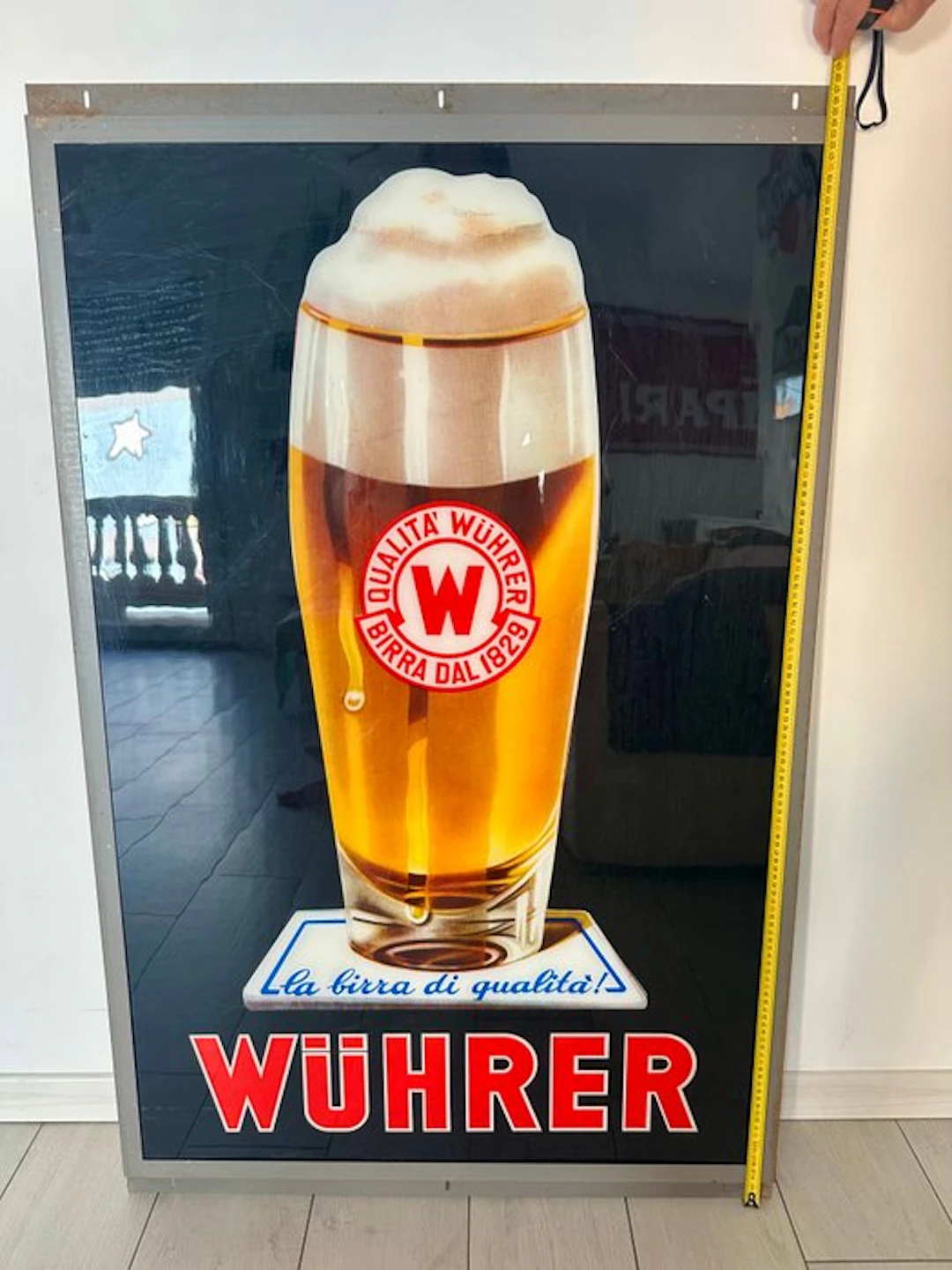 Wührer Vintage window decal "Quality beer!" - Sign - Metal, Plastic