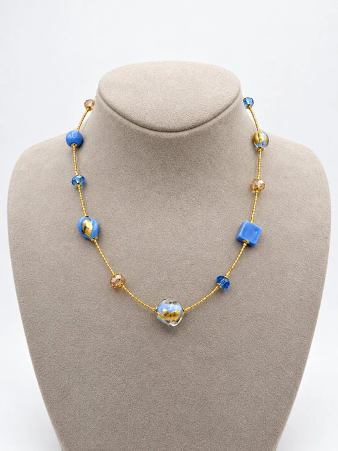 24 kt. - Murano glass, Yellow gold - Necklace - Murano glass gold leaf