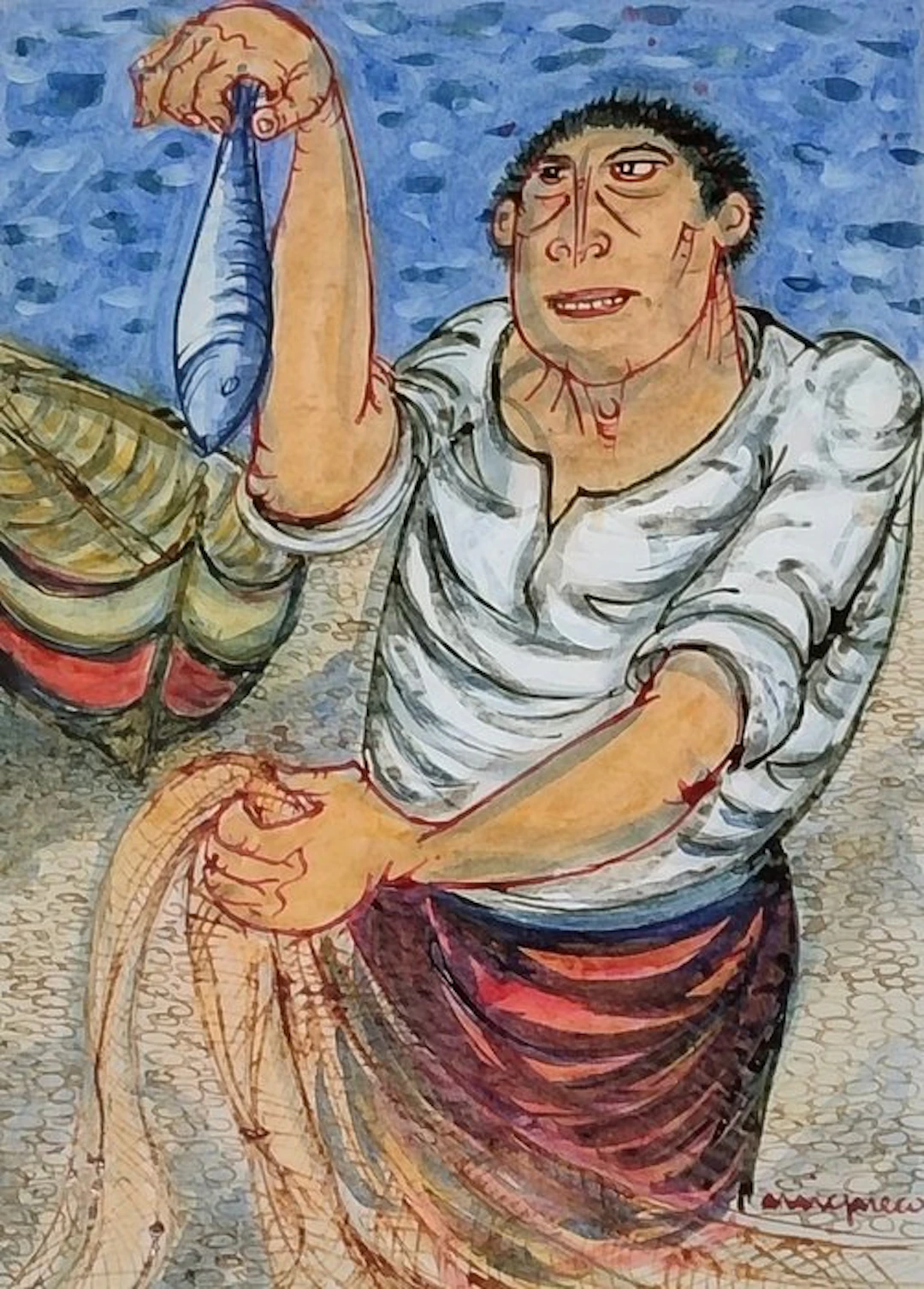 Giuseppe Migneco (1908-1997) - Il pescatore