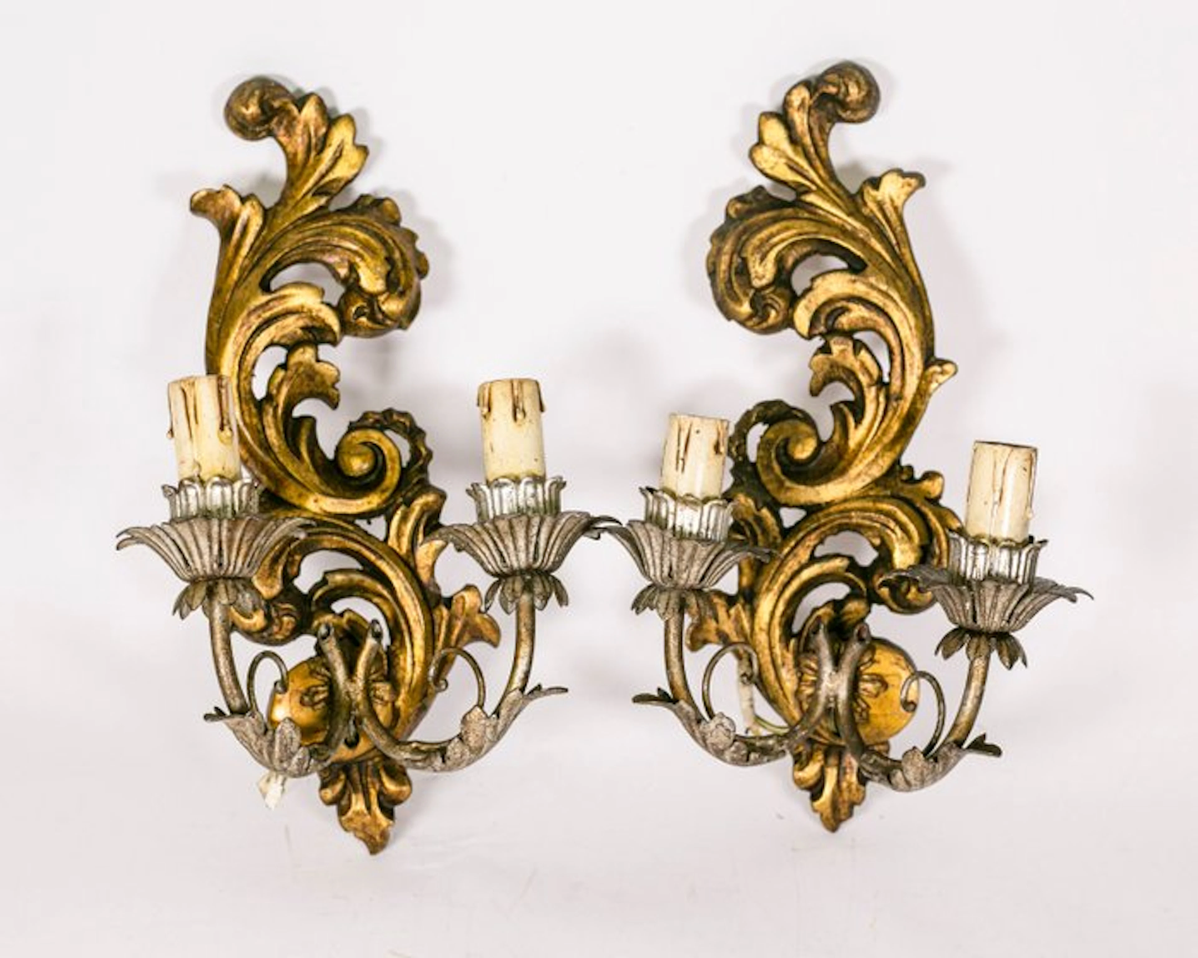 Wall sconce (2) - Pair of Italian Rococo / Louis XV wall...