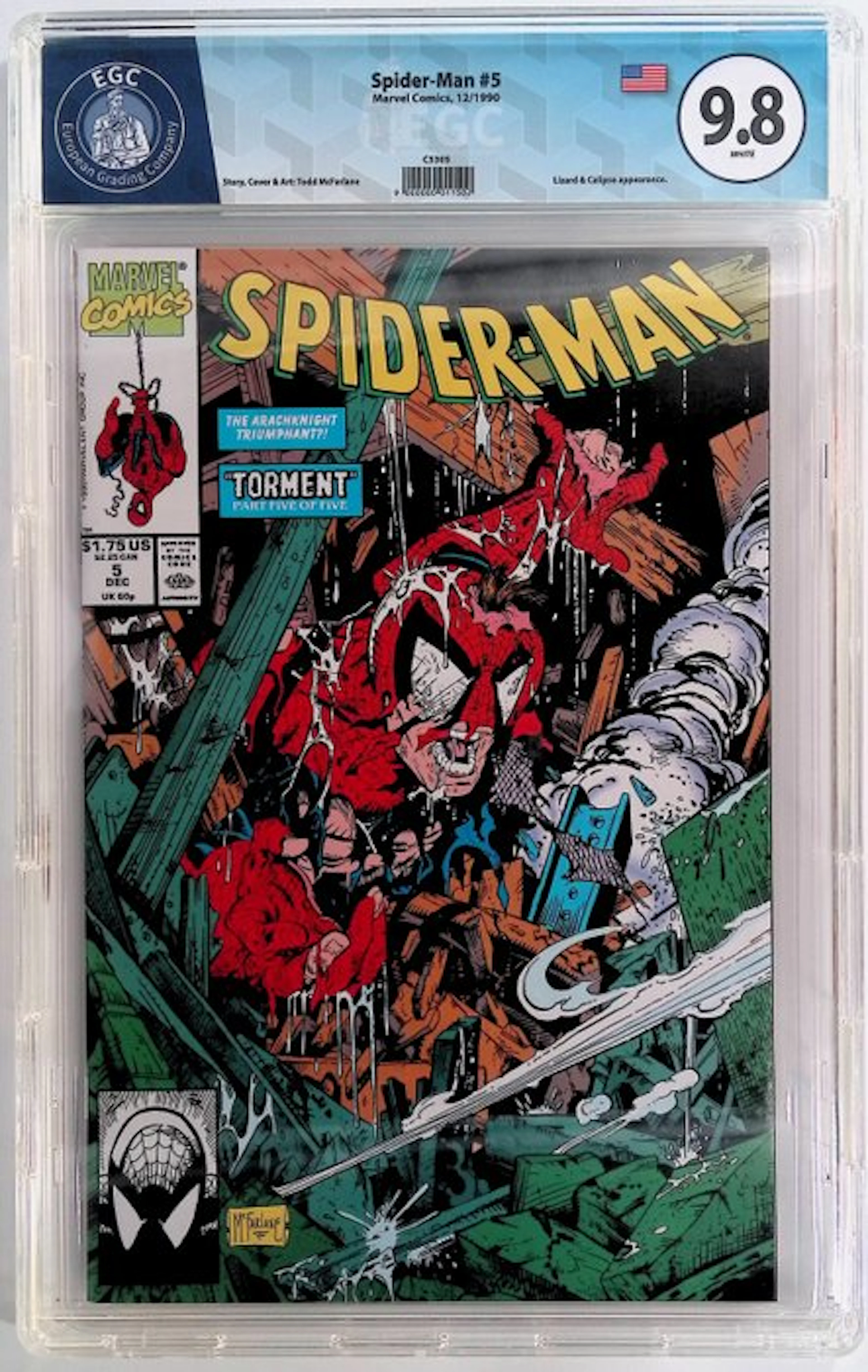 Spider-Man #5 - EGC 9.8 - 1 Graded comic - First edition - 1990