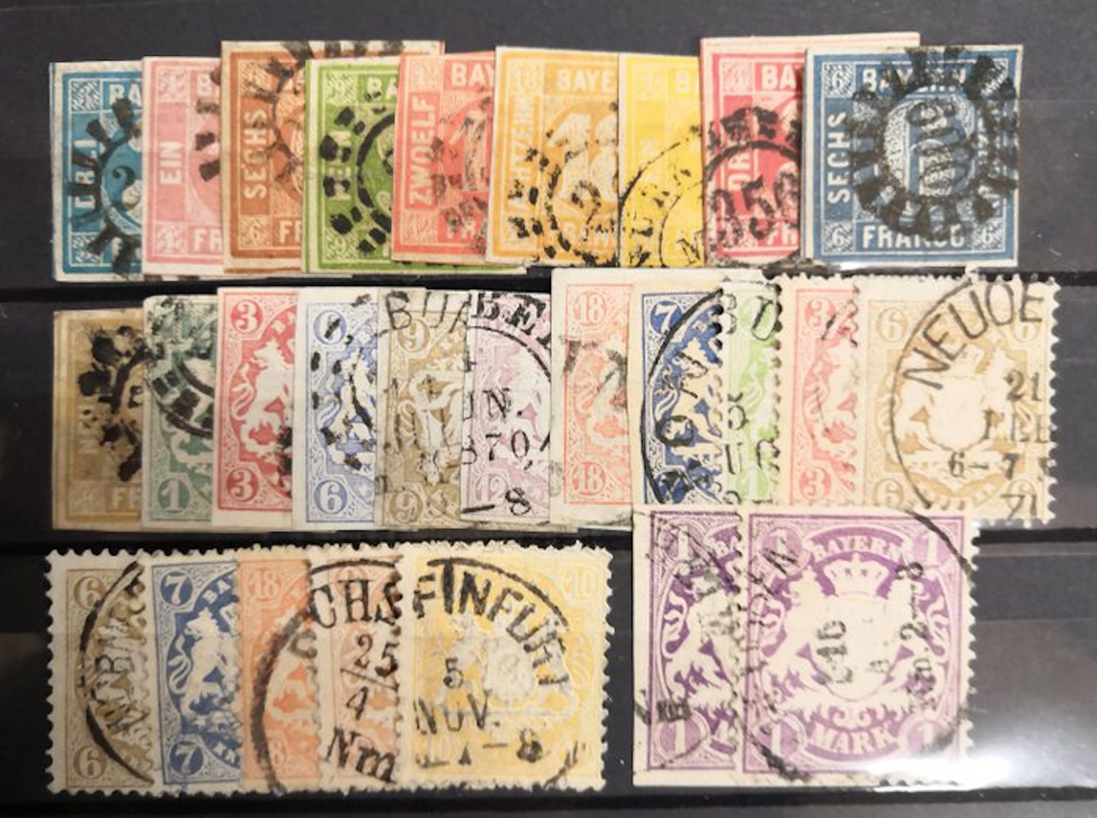 Bavaria 1850/1874 - A selection of various Kreuzer issues.