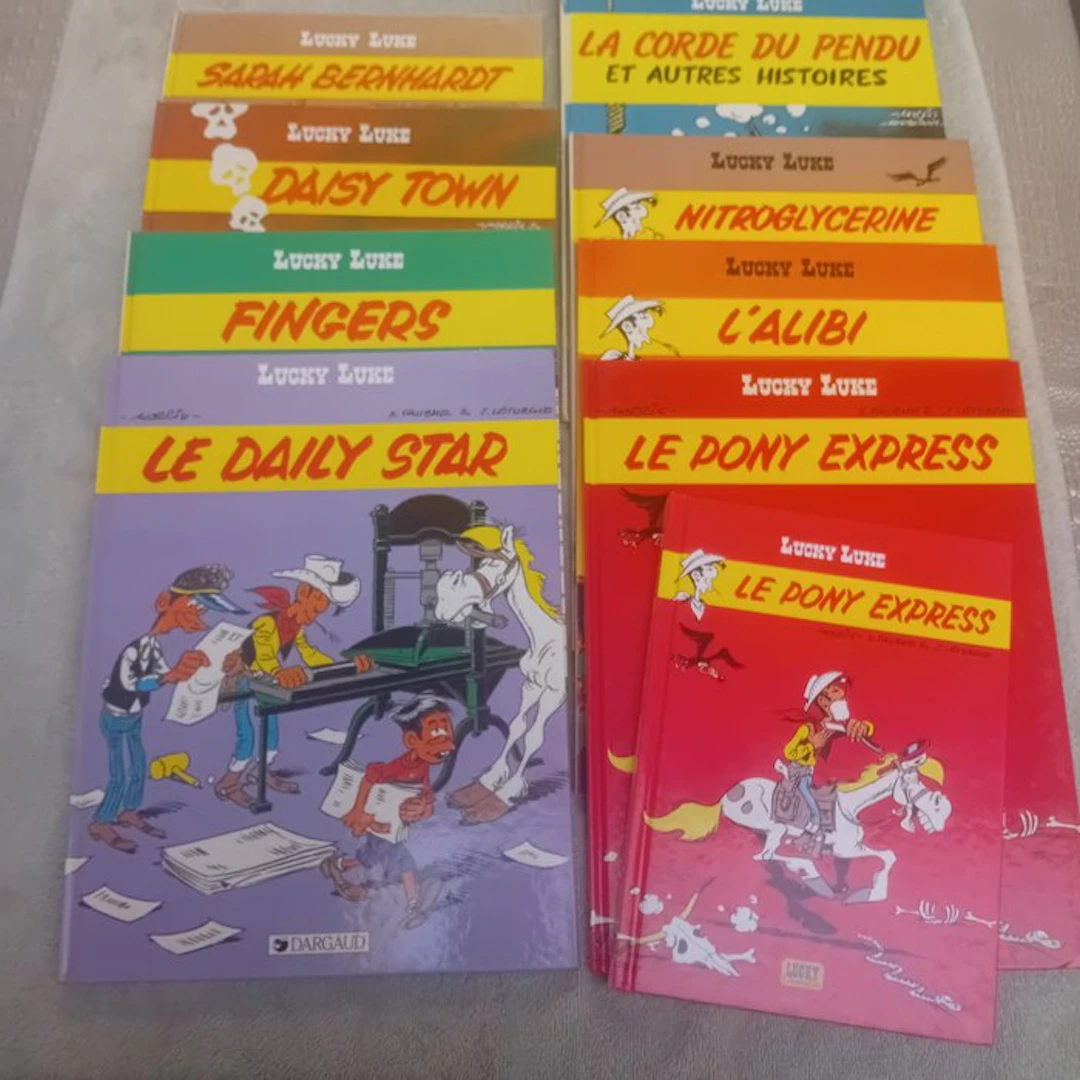 Lucky Luke T49 à T53 + T57 à T59 - 9x C - EO/Ré - 9 Album - 1982/1988