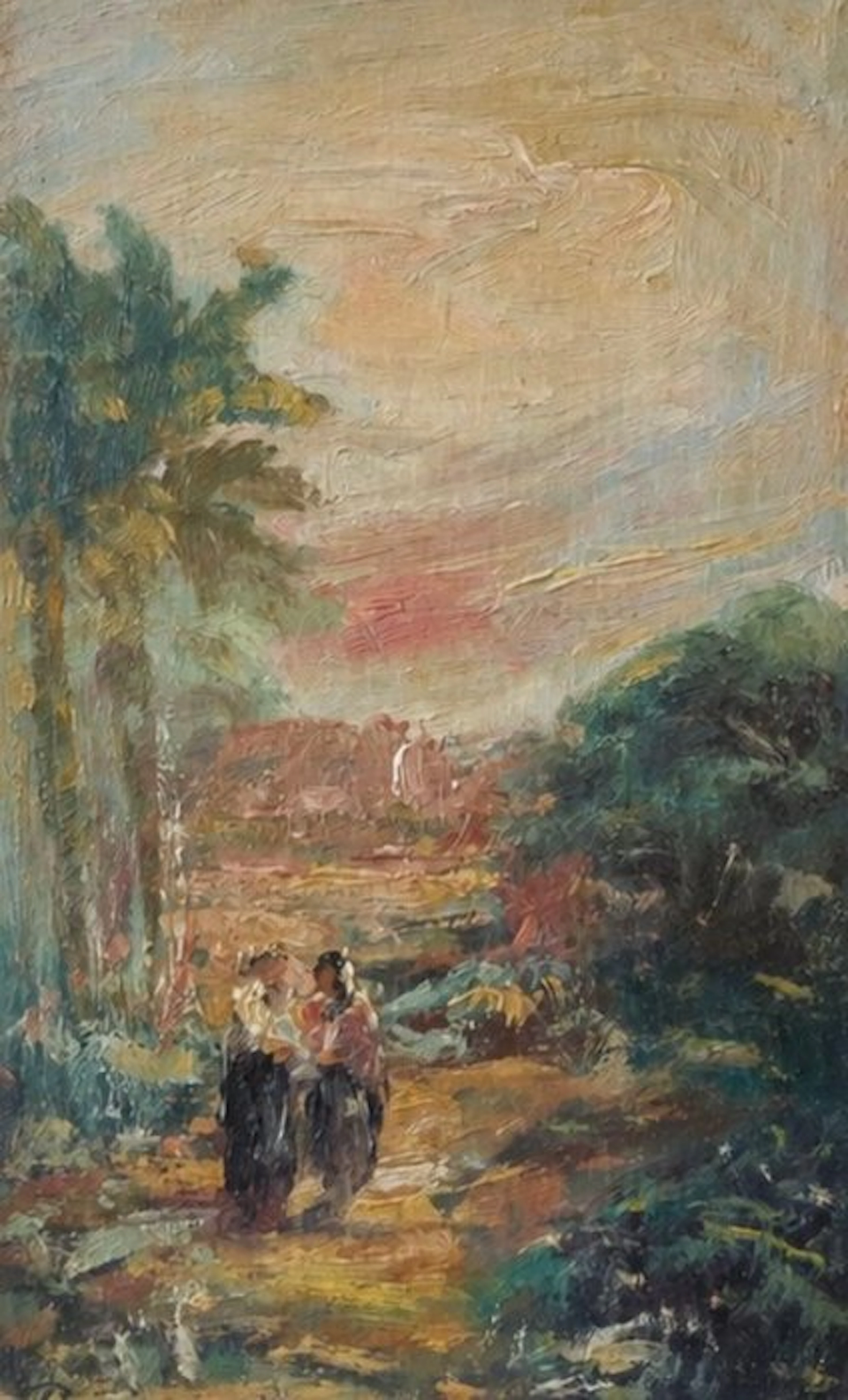 Giovanni Carnovali detto il Piccio (1804-1873) - Paesaggio con figure