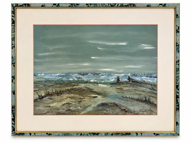 Gilles Grangilles (1952) - Scène de marée basse sur le Bassin d'Arcachon