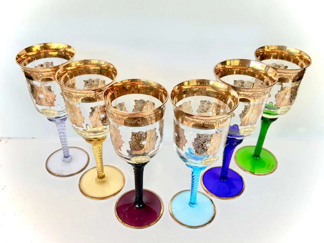 Murano - Drinking set for 6 (6) - Murano glass - Rare Vintage Murano Wine