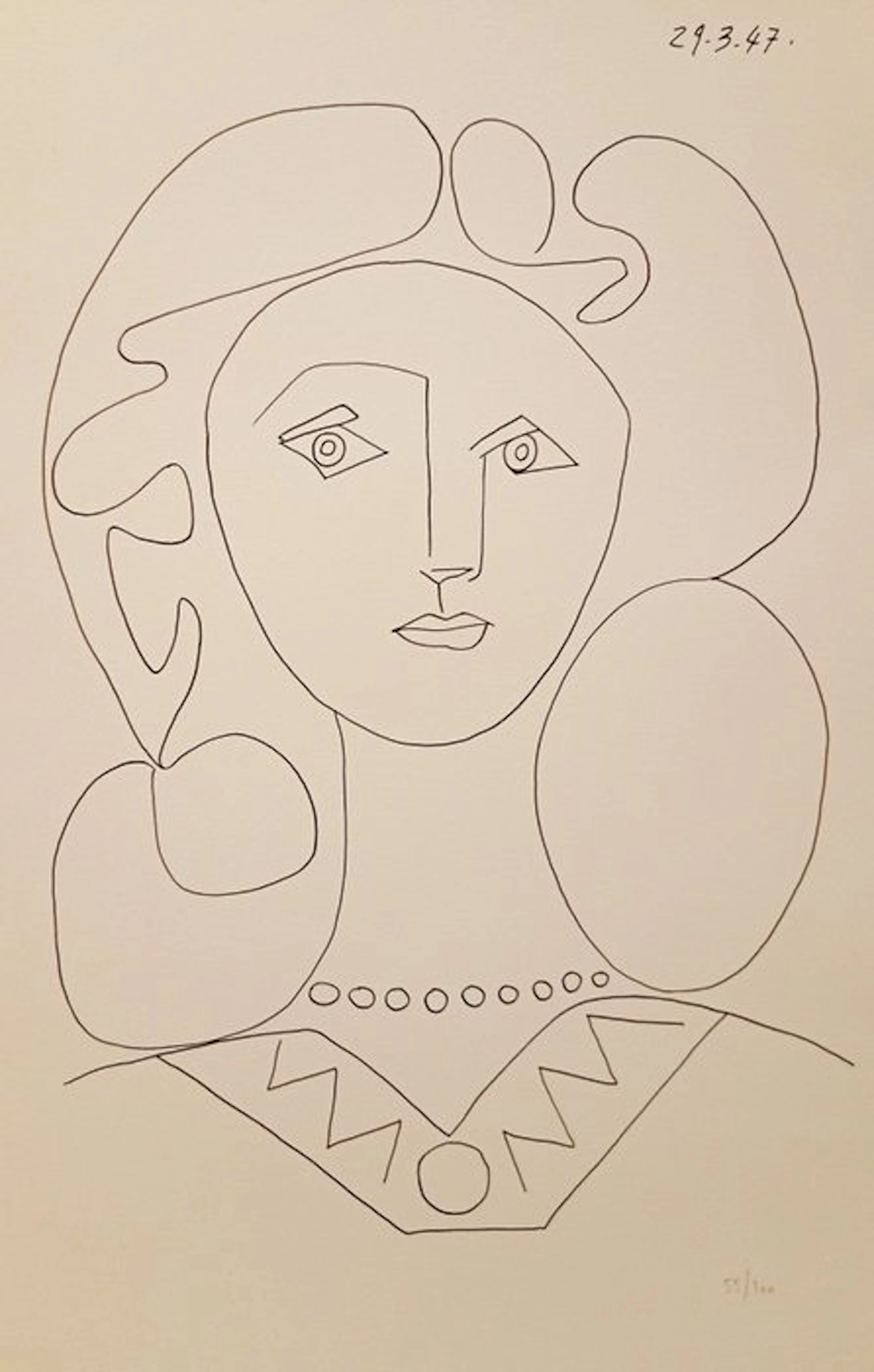 Pablo Picasso (1881-1973) - Portrait de femme cubiste