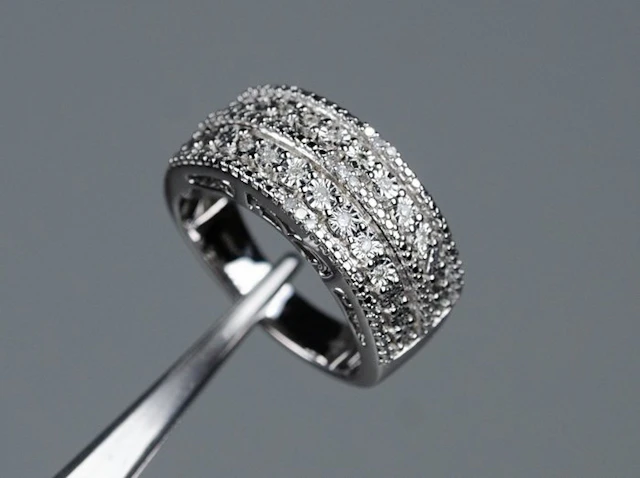 No reserve price - Ring - 925 silver - 0.15 ct natural diamonds