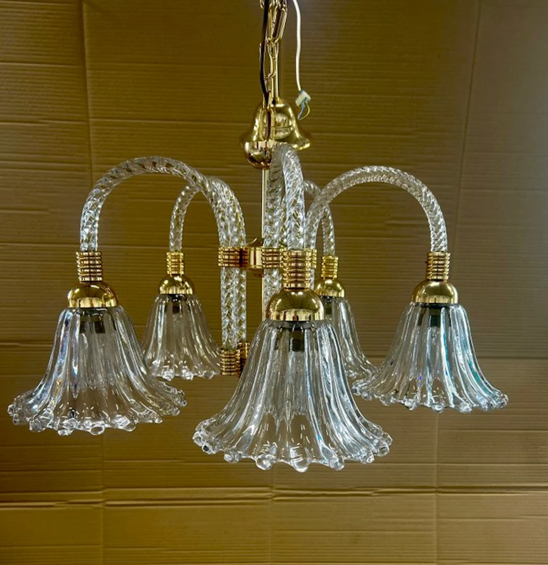 Hanging lamp - Murano glass - Five-light chandelier