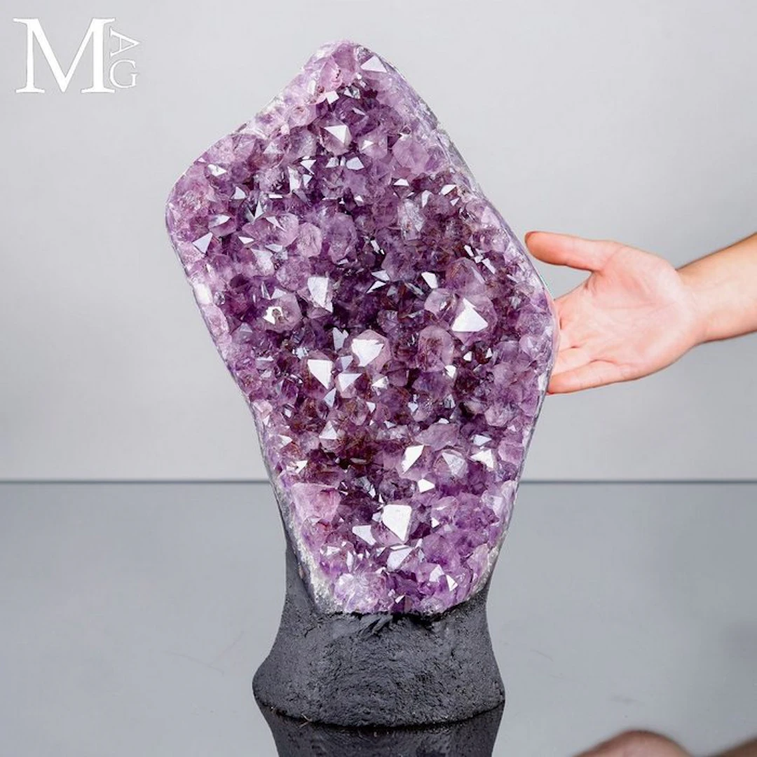 Purple Amethyst Druze with Highly Lustrous Crystal Points...