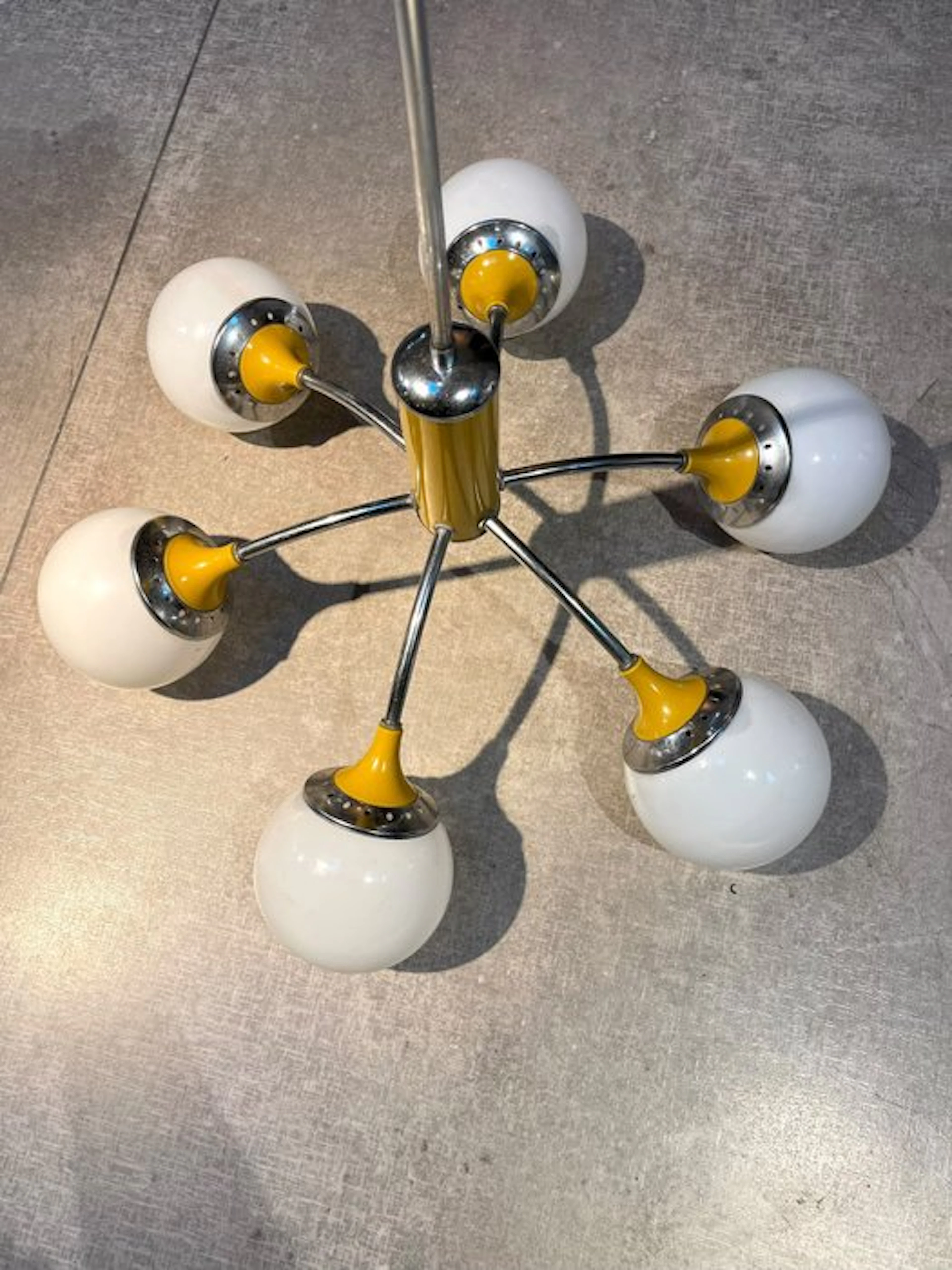 Hanging lamp - Opaline glass, Steel - Lustre design