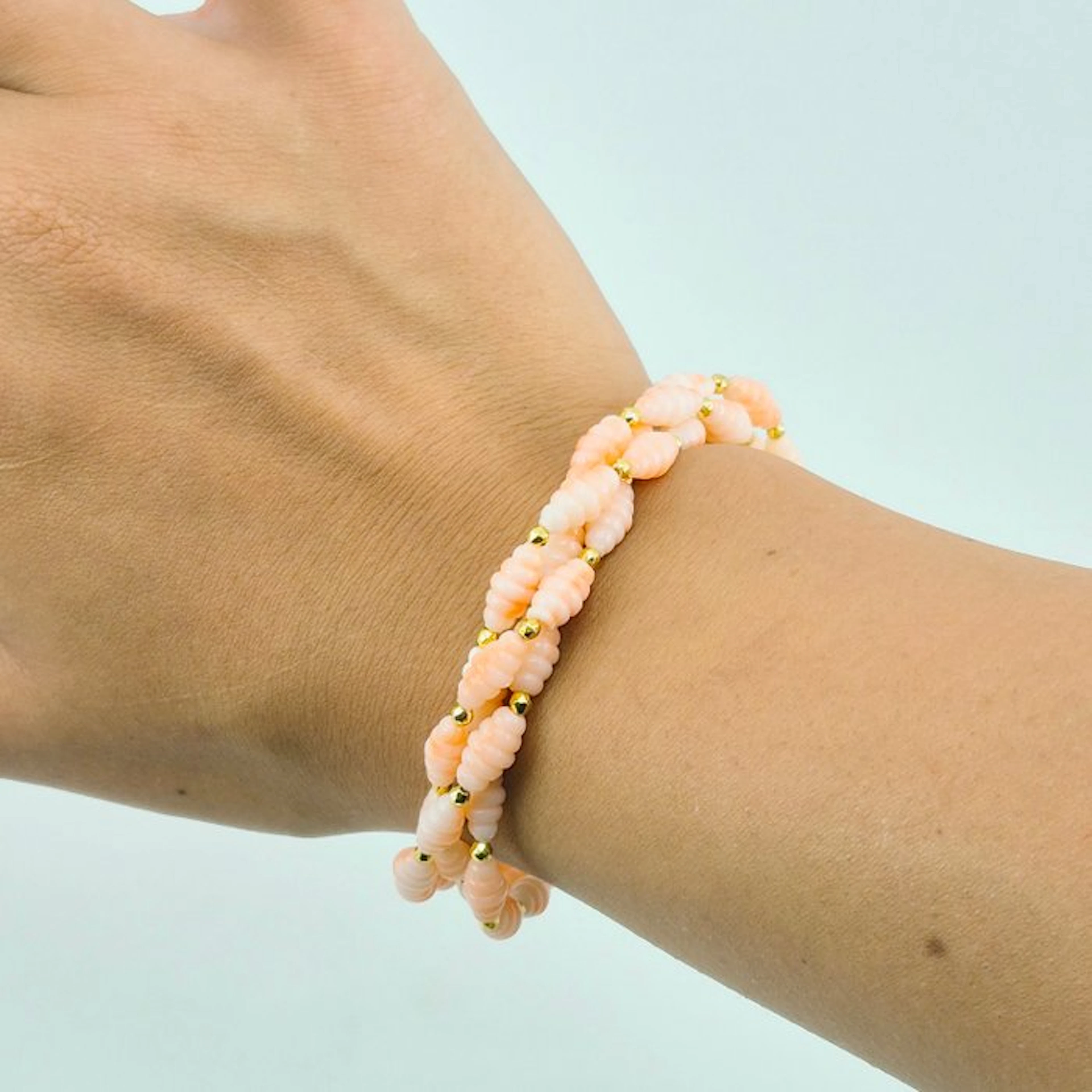Coral - Silver, Gold-plated - Bracelet - Pink Coral