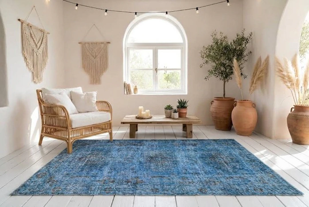 Blue vintage - Rug - 205 cm - 110 cm - √ handmade √ certificate