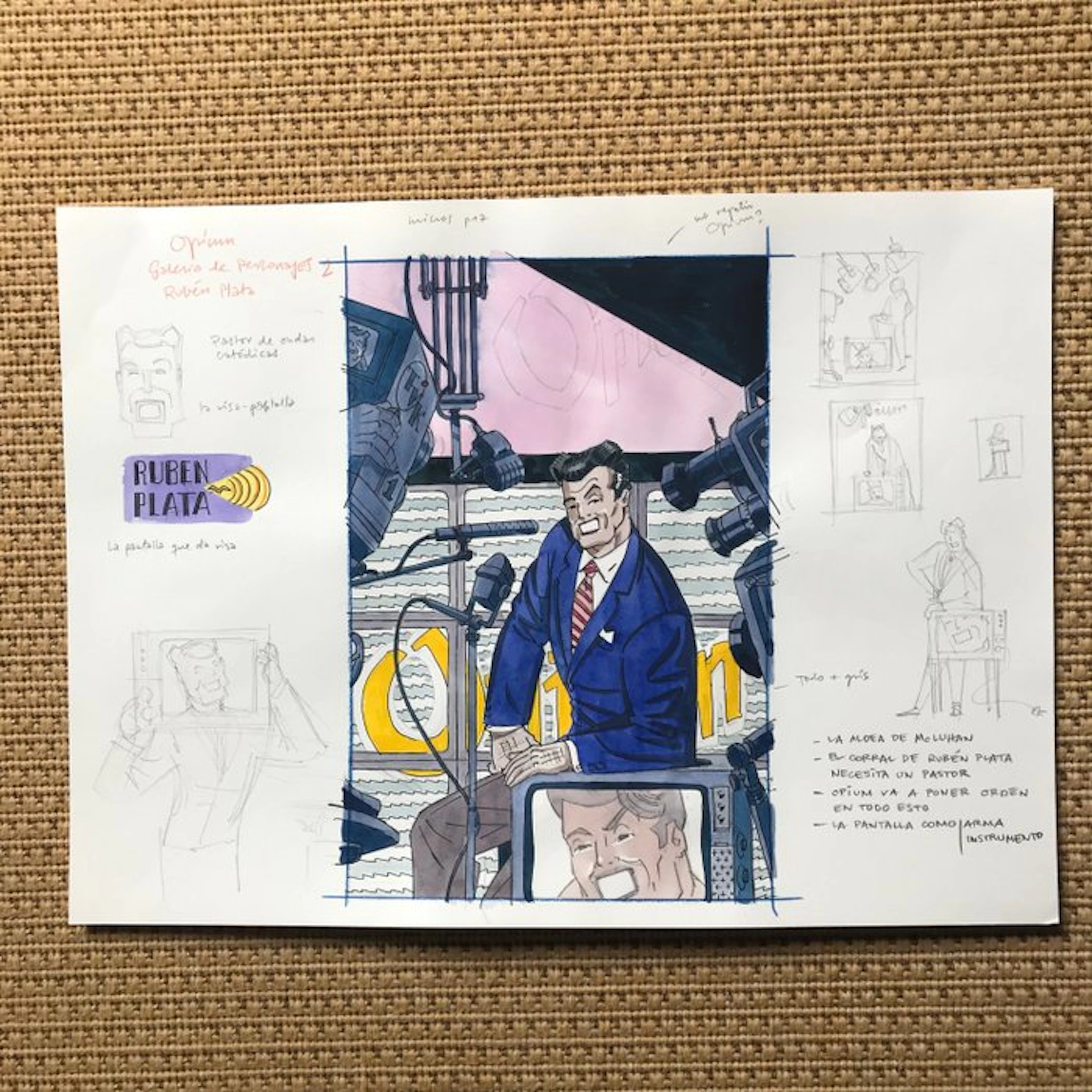 Daniel Torres - 1 Original preliminary drawing - Opium - Rubén Plata - 1990