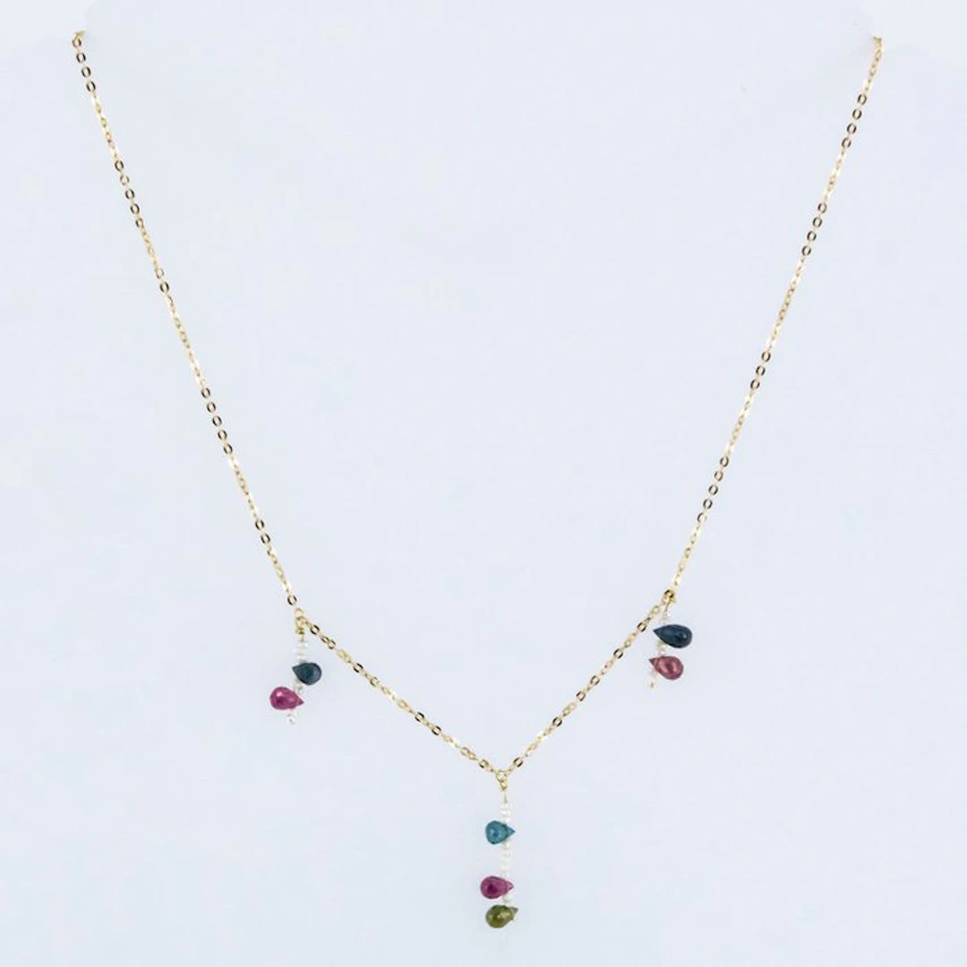 Pendant - 18 kt. Yellow gold Ruby - Sapphire