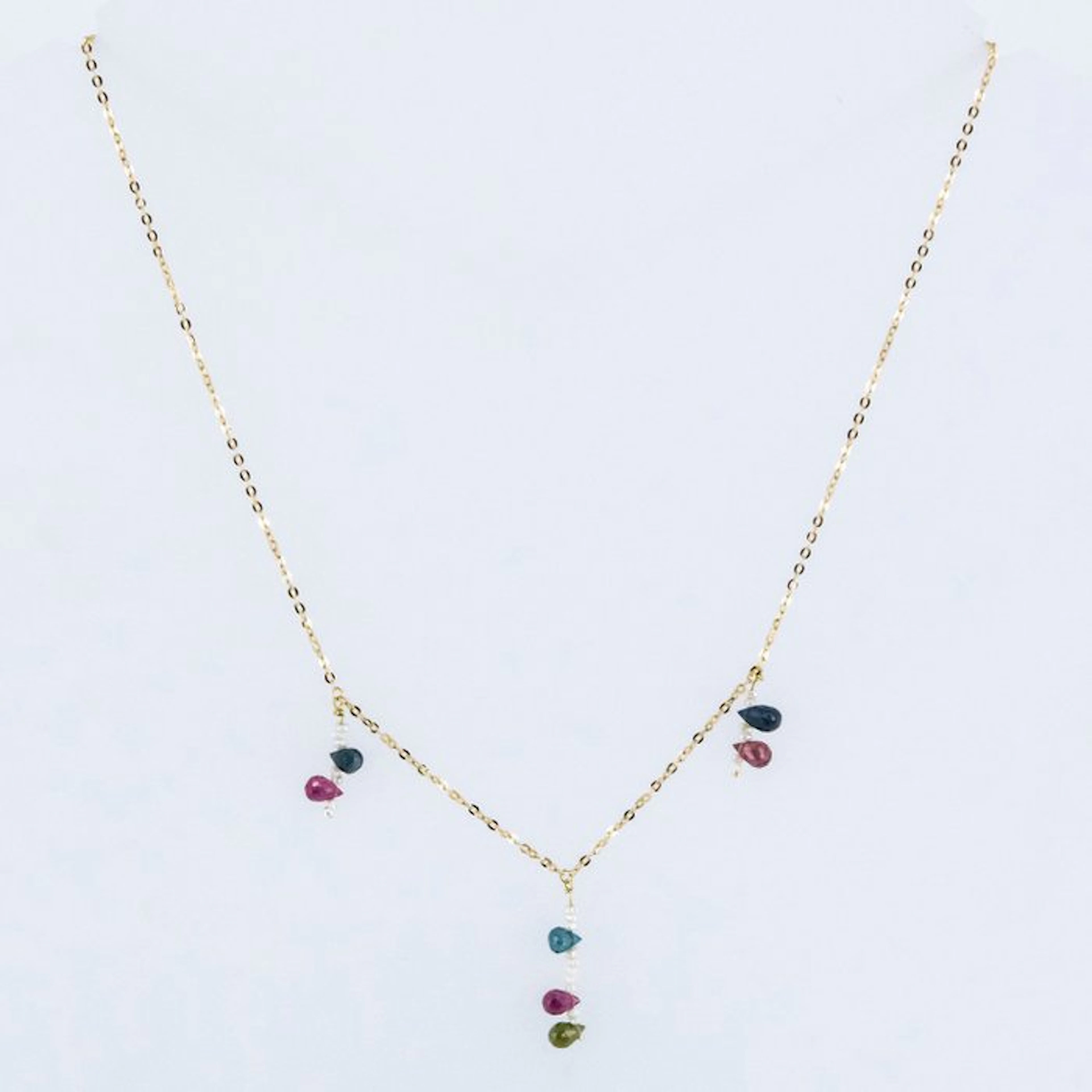 Pendant - 18 kt. Yellow gold Ruby - Sapphire