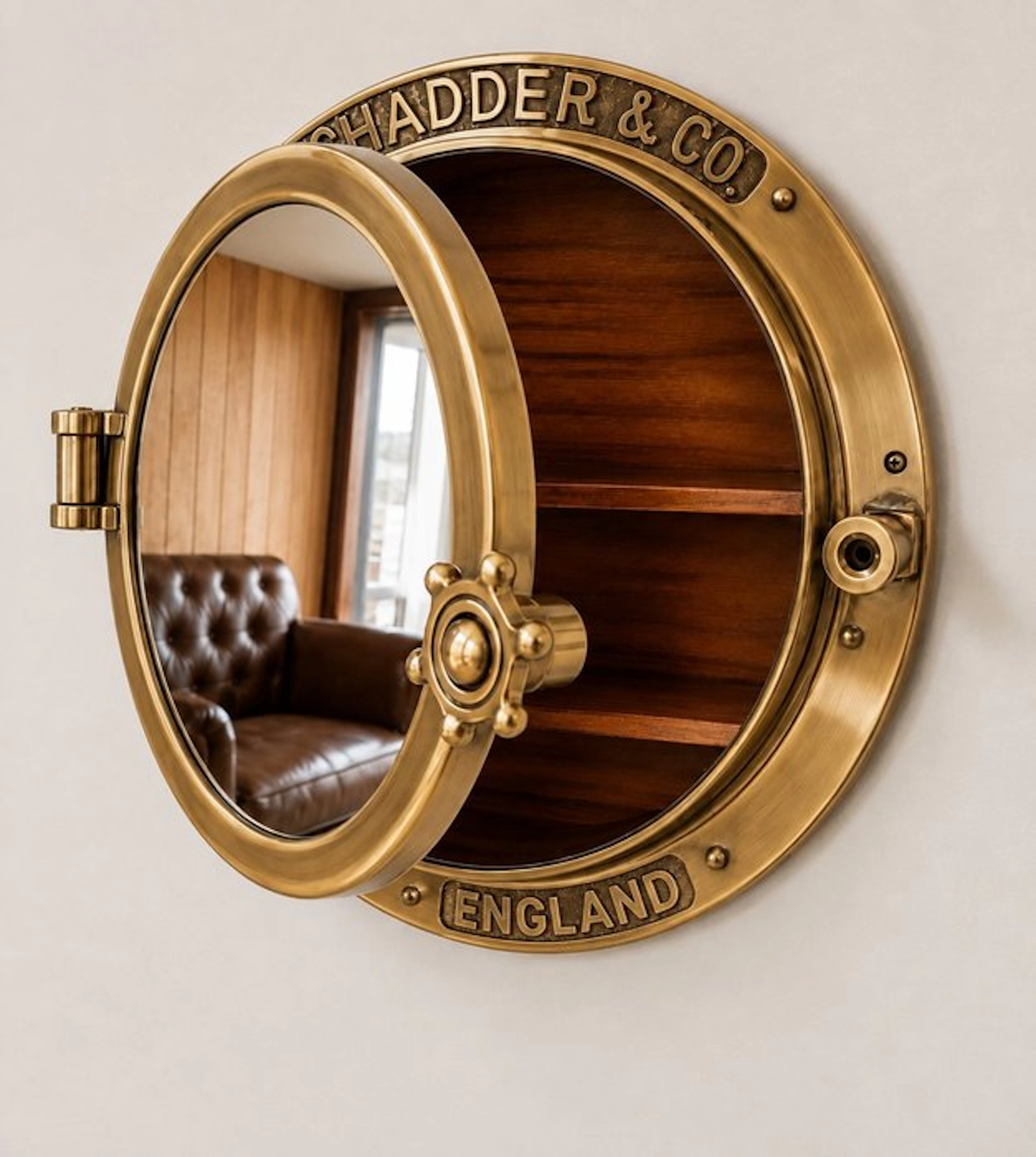Nautical Porthole Mirror with Cabinet - Chadder & Co
