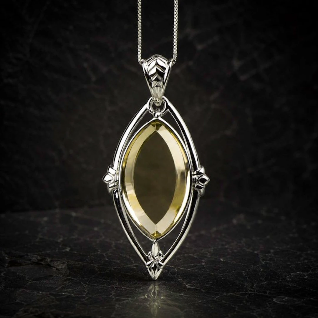 No reserve price - Pendant Silver - Citrine - Certified