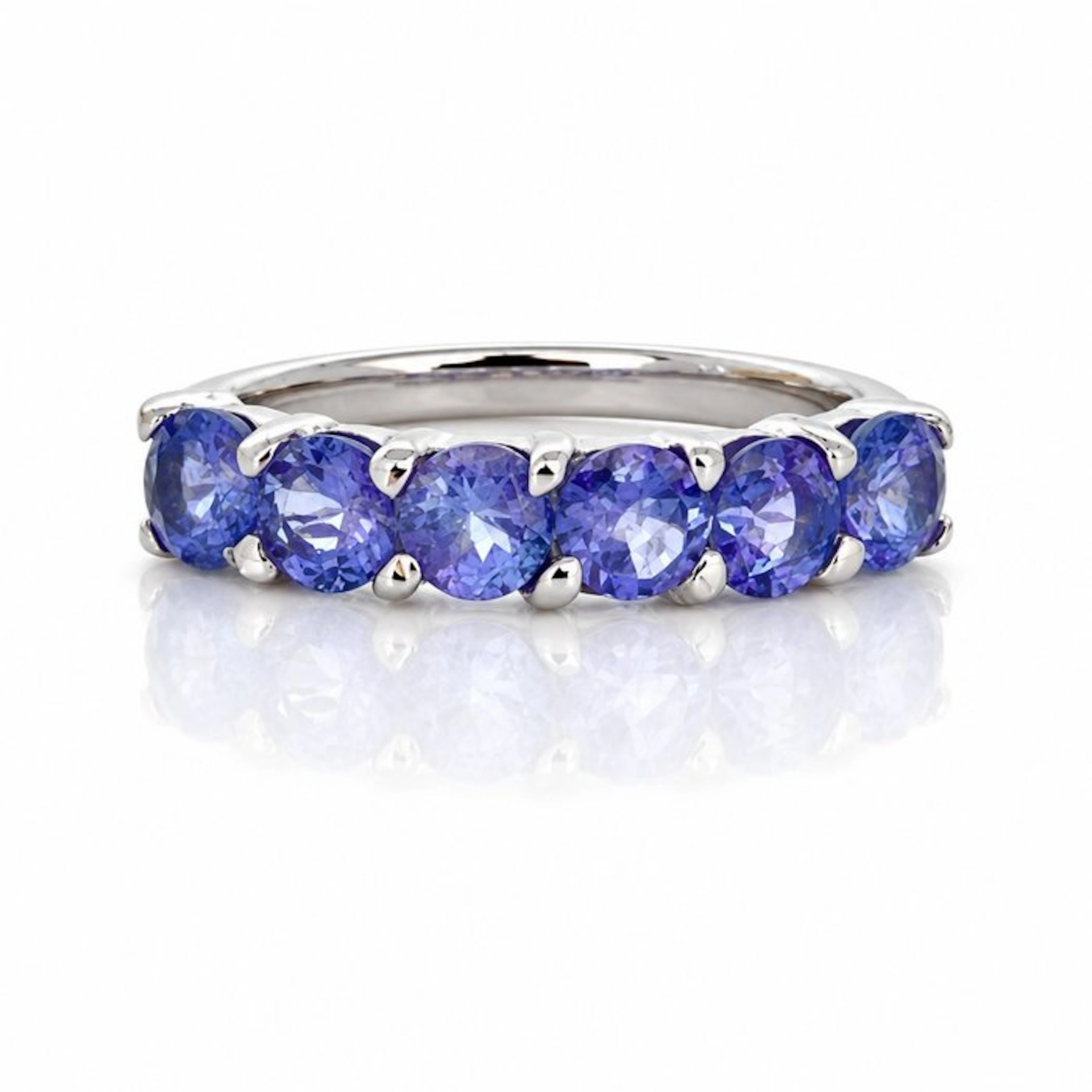 No reserve price - Ring 925 silver - 14K white gold plated - Tanzanite