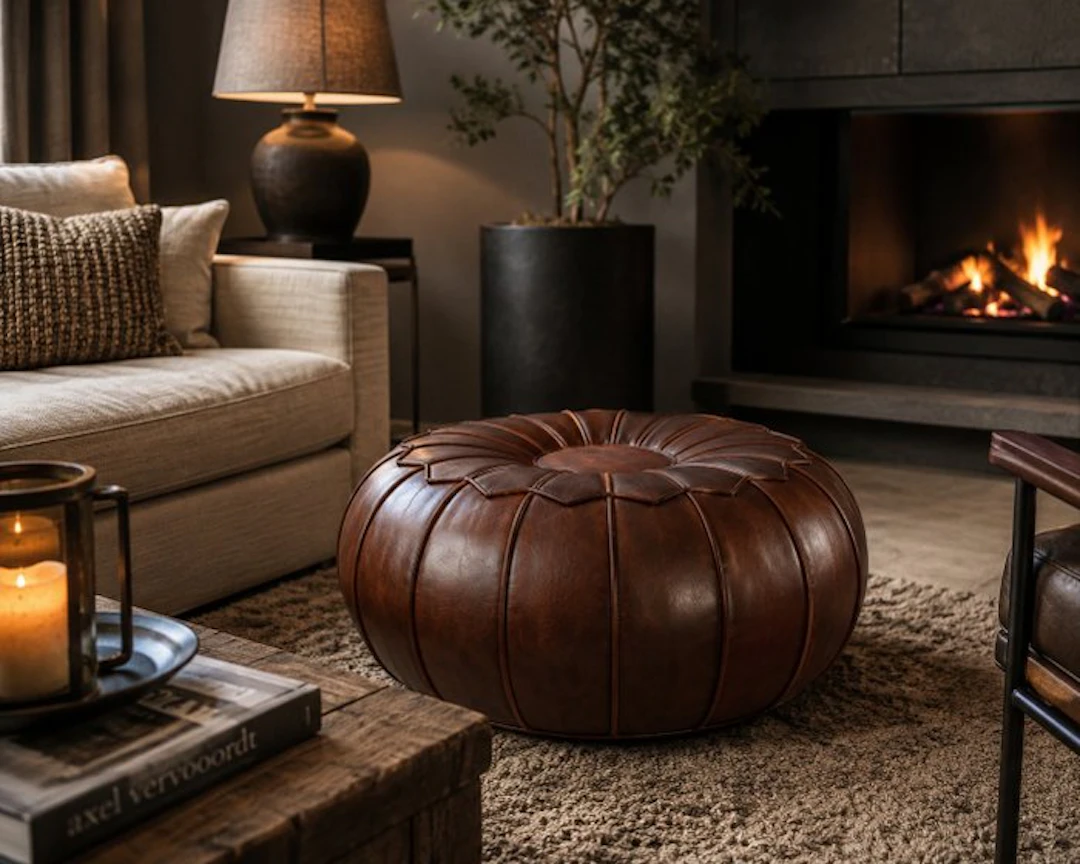 Pouffe - Leather - Exclusive Calima design