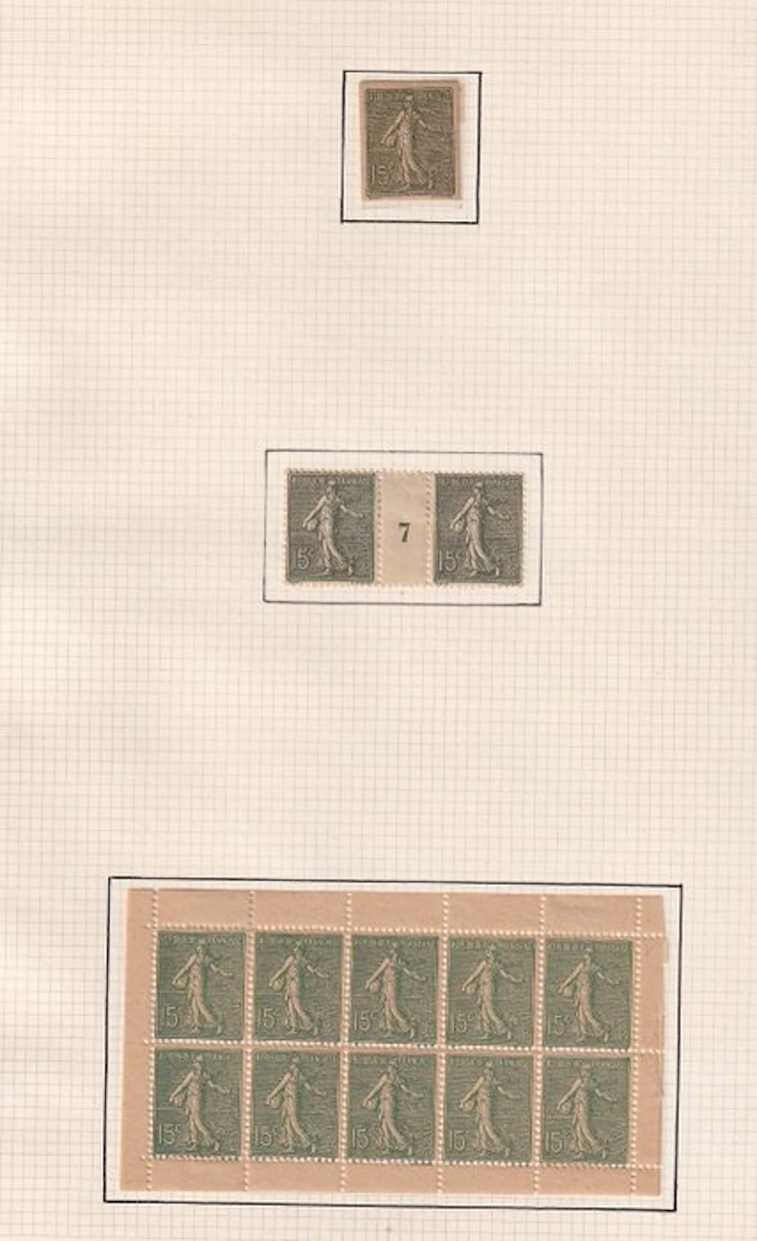 France 1903 - côte 750€, variation sur la semeuse 15c - Yvert n°130g, 130l