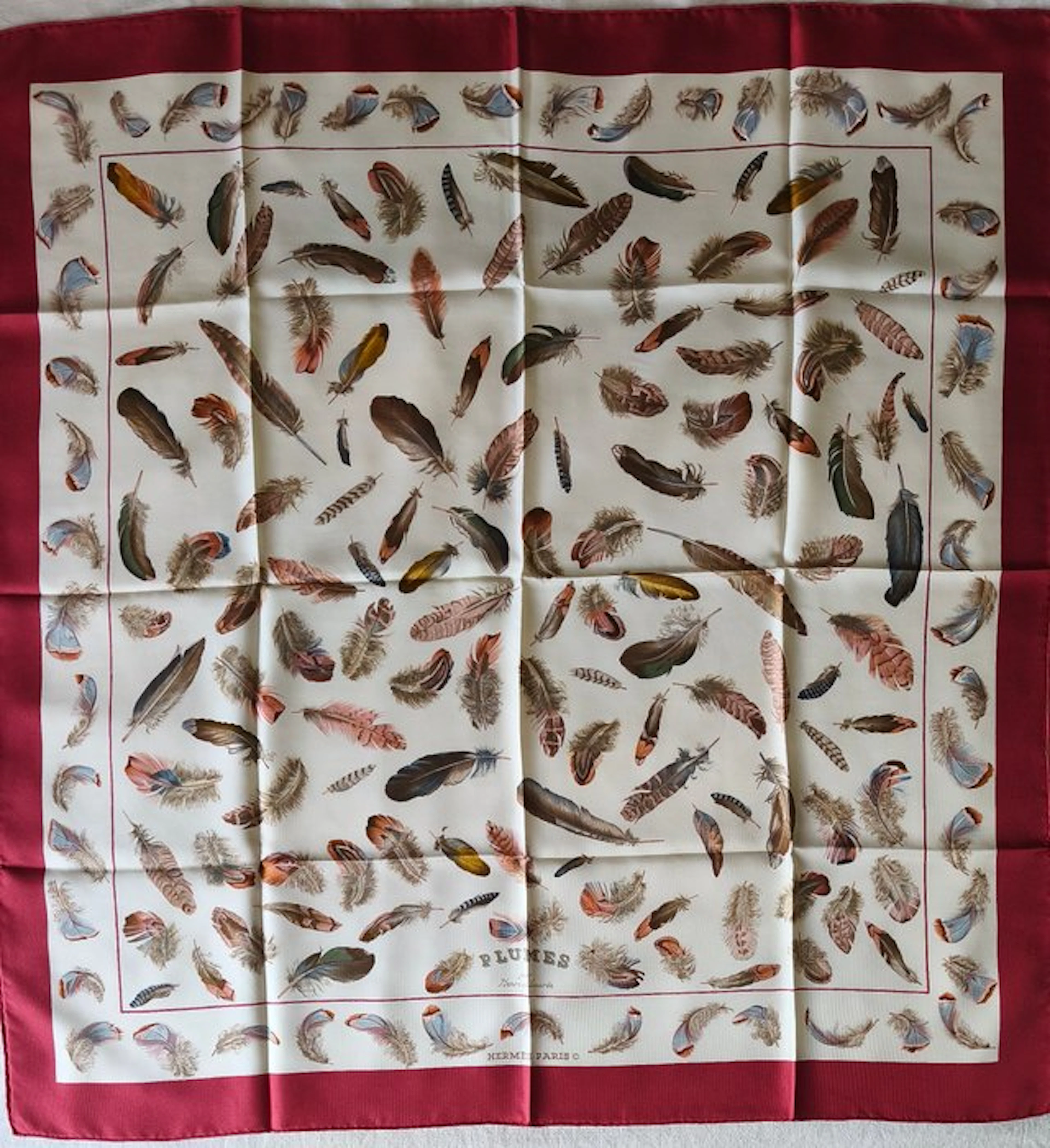 Hermès - PLUMES by Henri de Linarès. Collector - Foulard