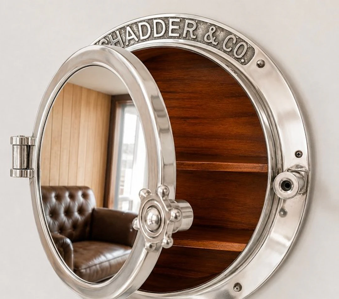 Nautical Porthole Mirror with Cabinet - Chadder & Co