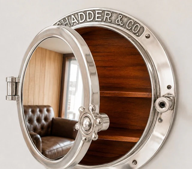 Nautical Porthole Mirror with Cabinet - Chadder & Co