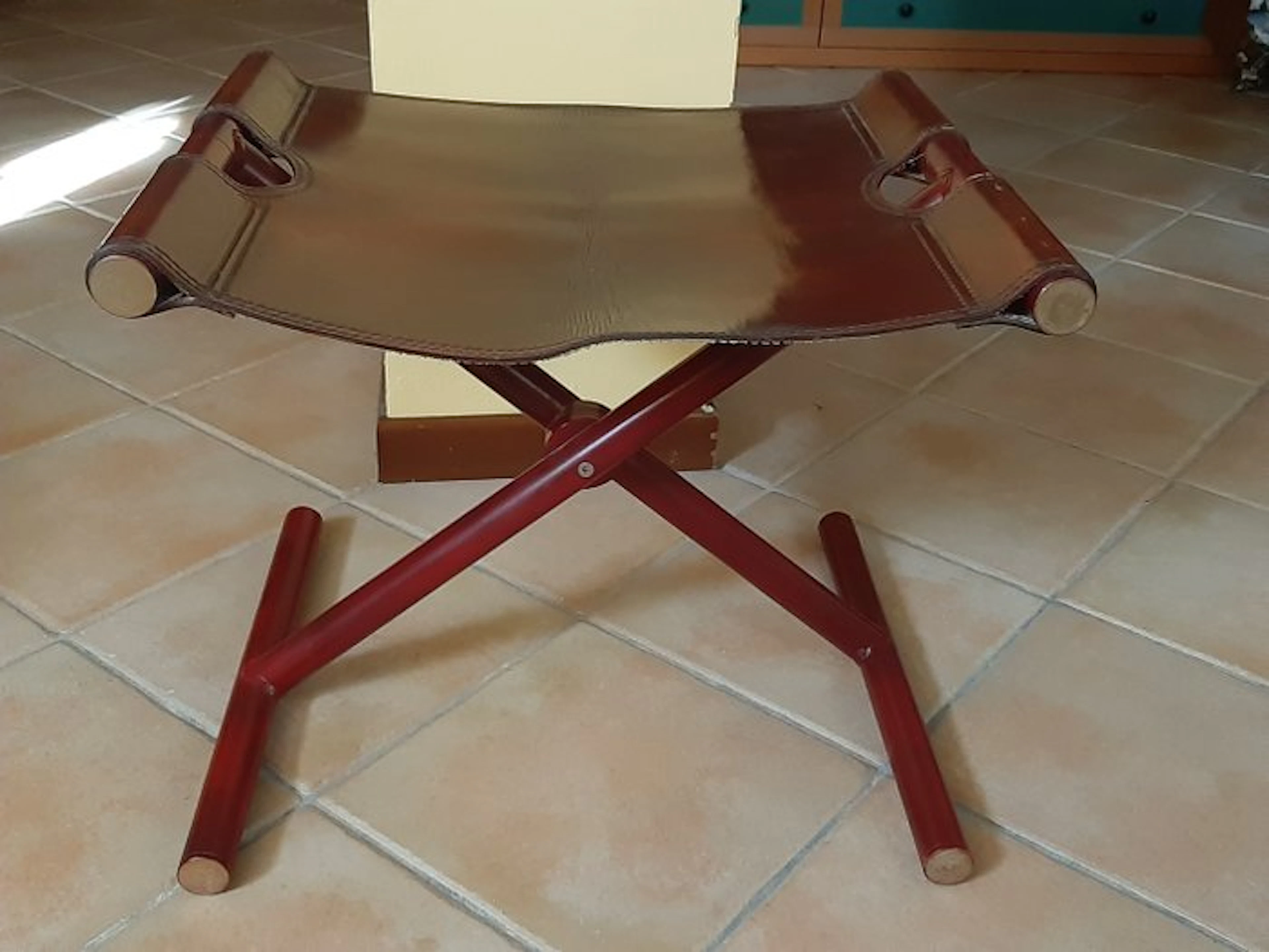 Benetton - Afra e Tobia Scarpa - Stool - Leather, Metal, Textile