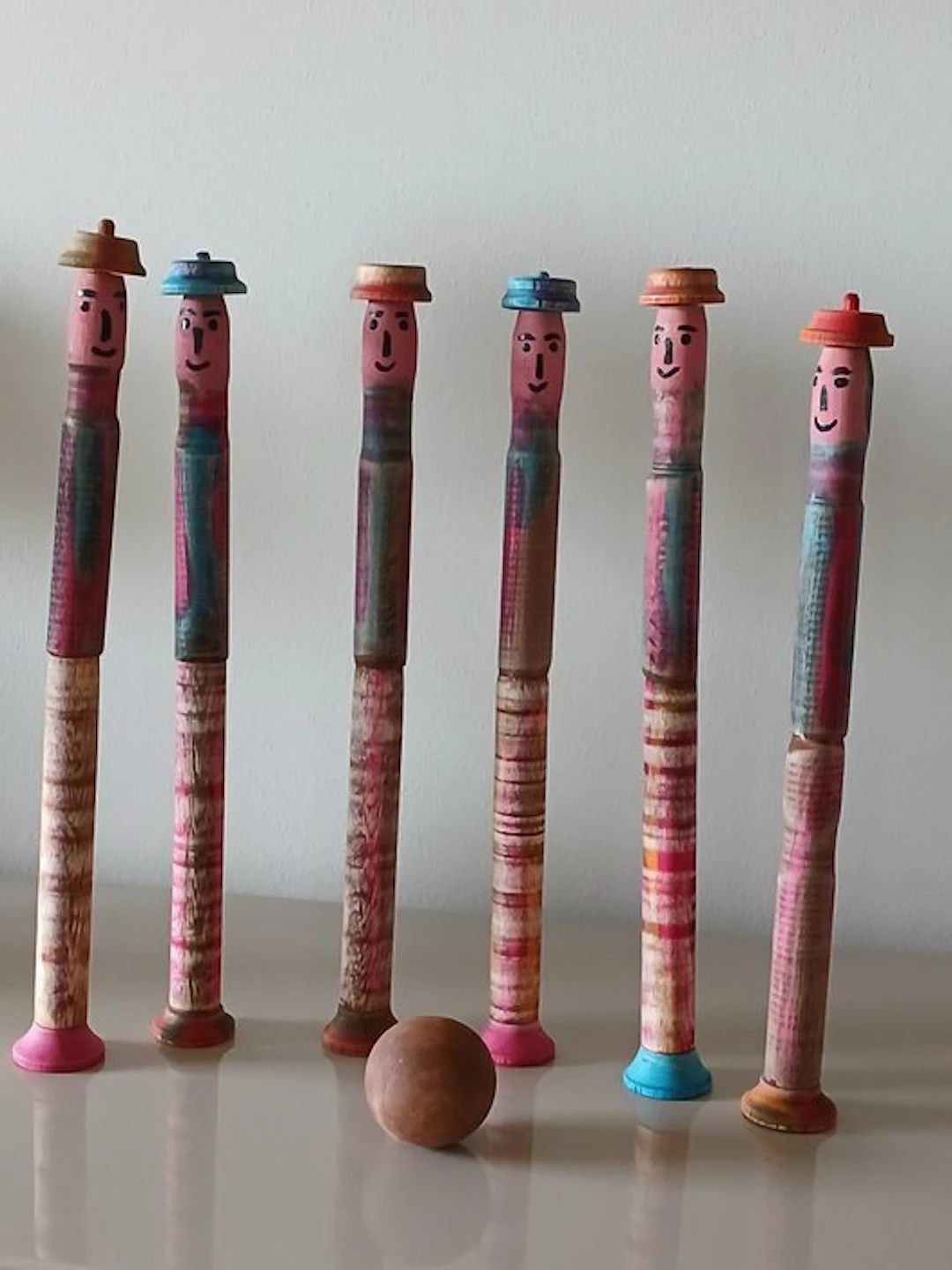 costruito da artigiano - Toy birilli in legno restaurati...