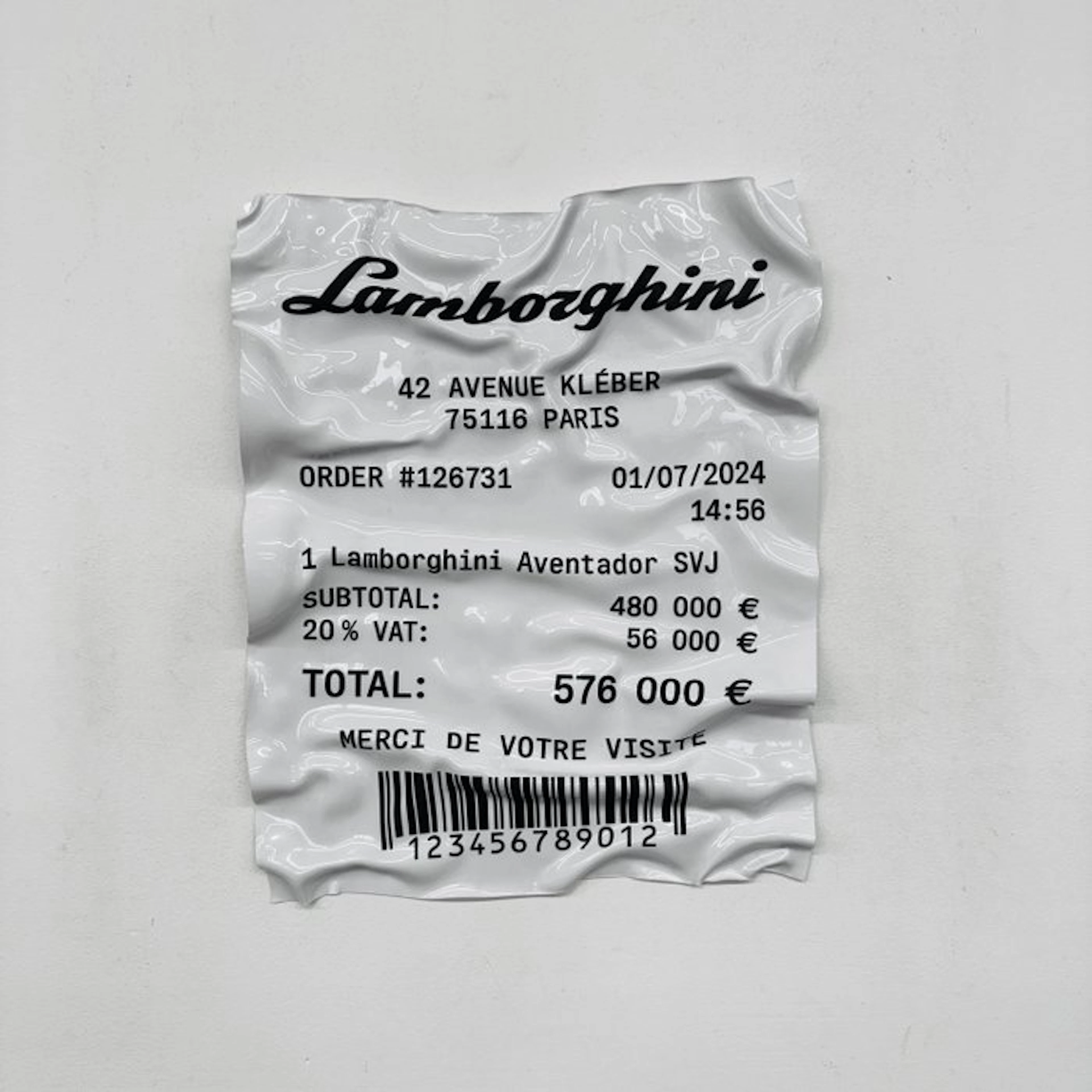 Soyz Bank (1988) - Lamborghini Aventador SVJ – Receipt – 2024