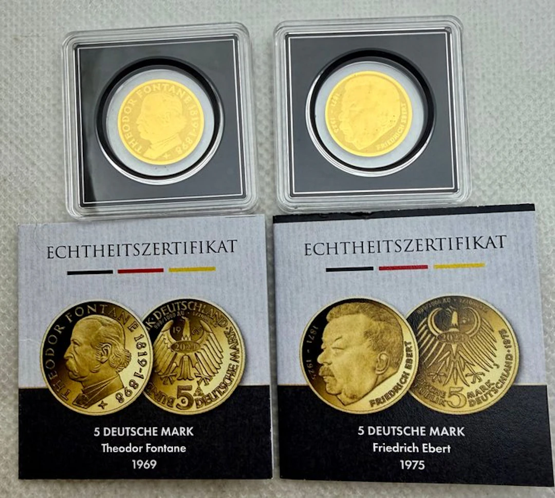 Germany. 3000 Francs 5+ 5 Mark , oro , 2 x 1 /1000 Oz (No reserve price)
