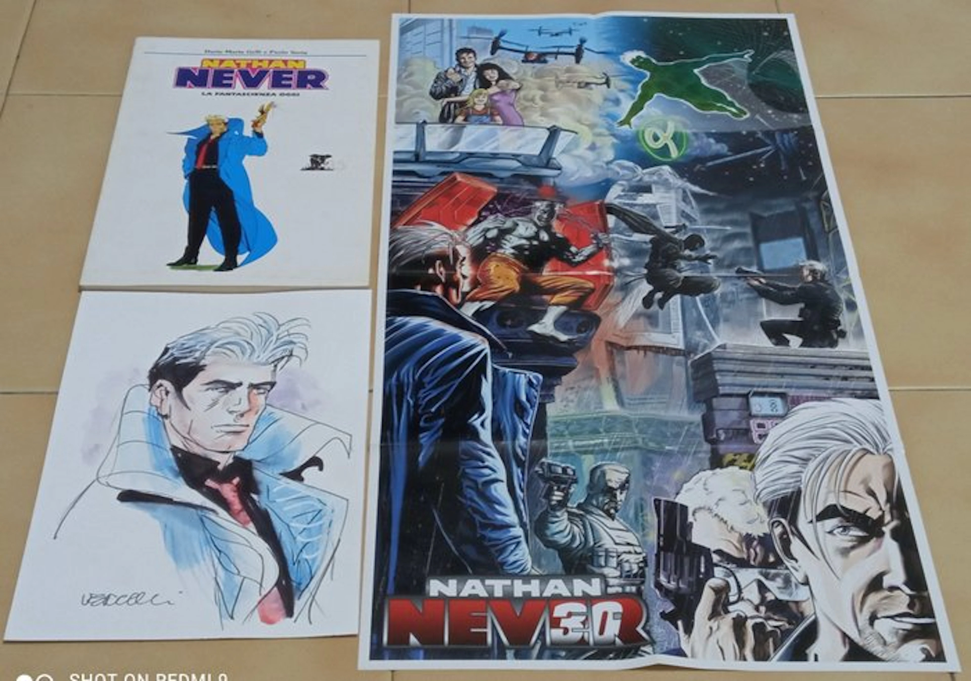 Vercelli, Gino - Poster + Comic + Original drawing - Nathan Never