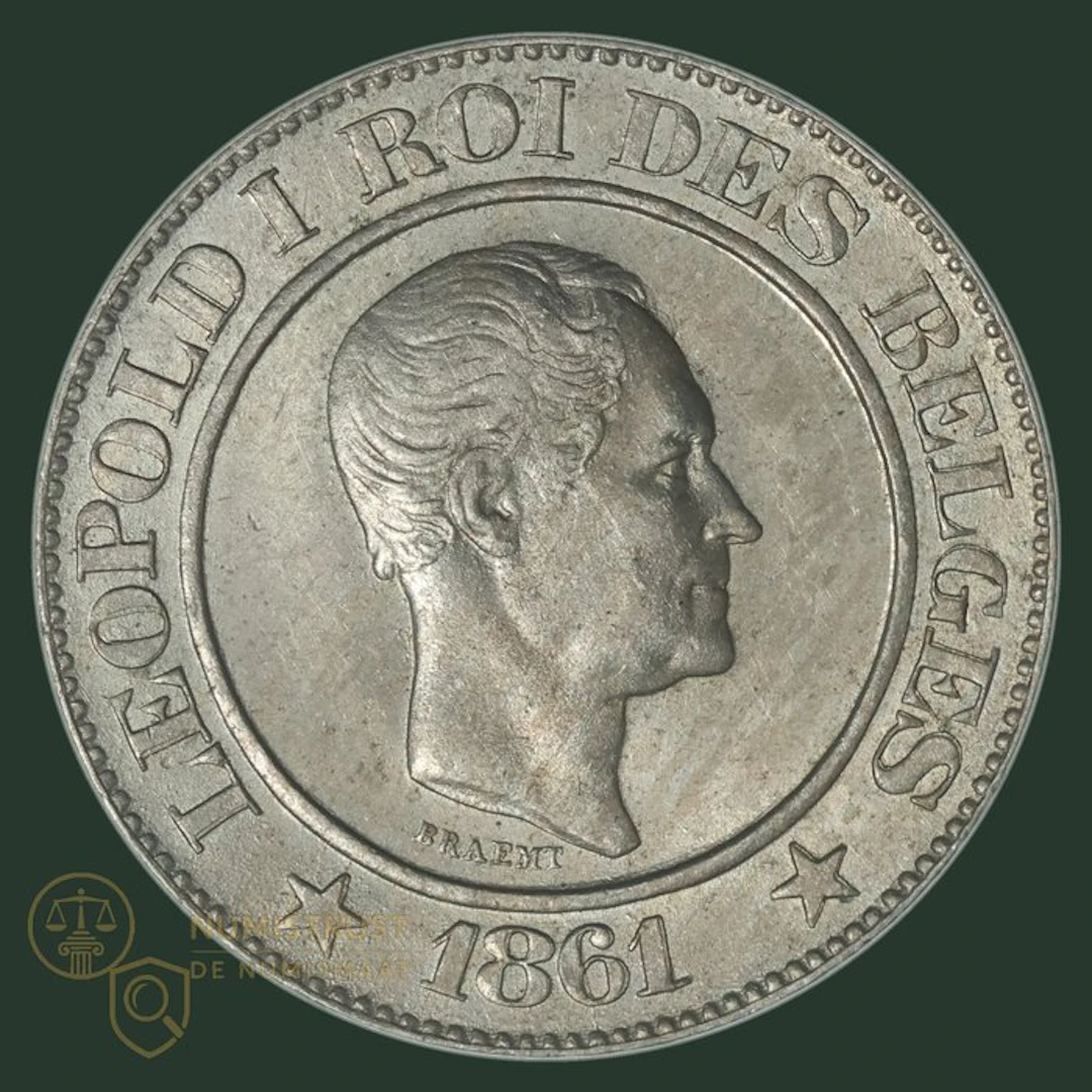 Belgium. Leopold I. 20 Centimes 1861 (Fr.) KWALITEIT (No reserve price)