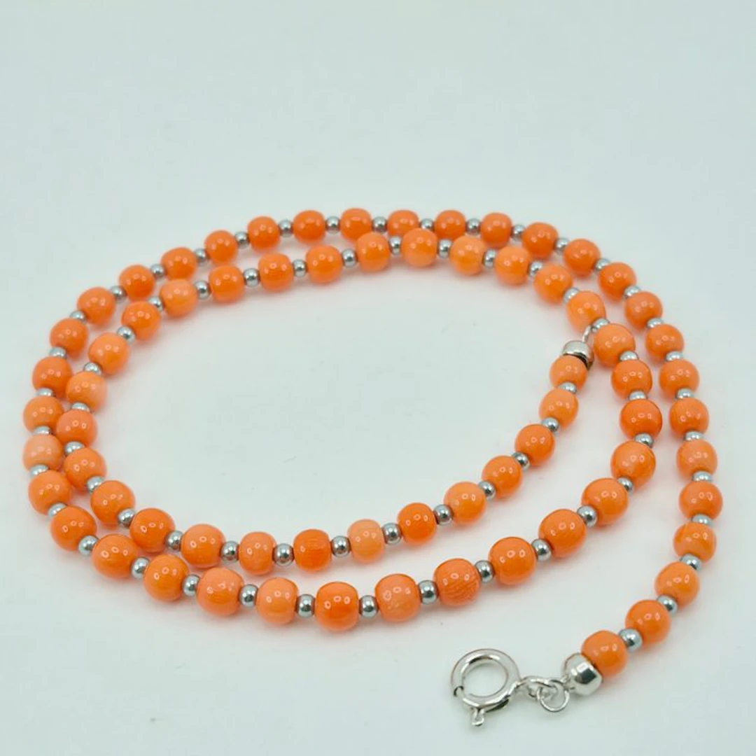 Coral - Silver, No Reserve - Necklace - CORALLO MEDITERRANEO