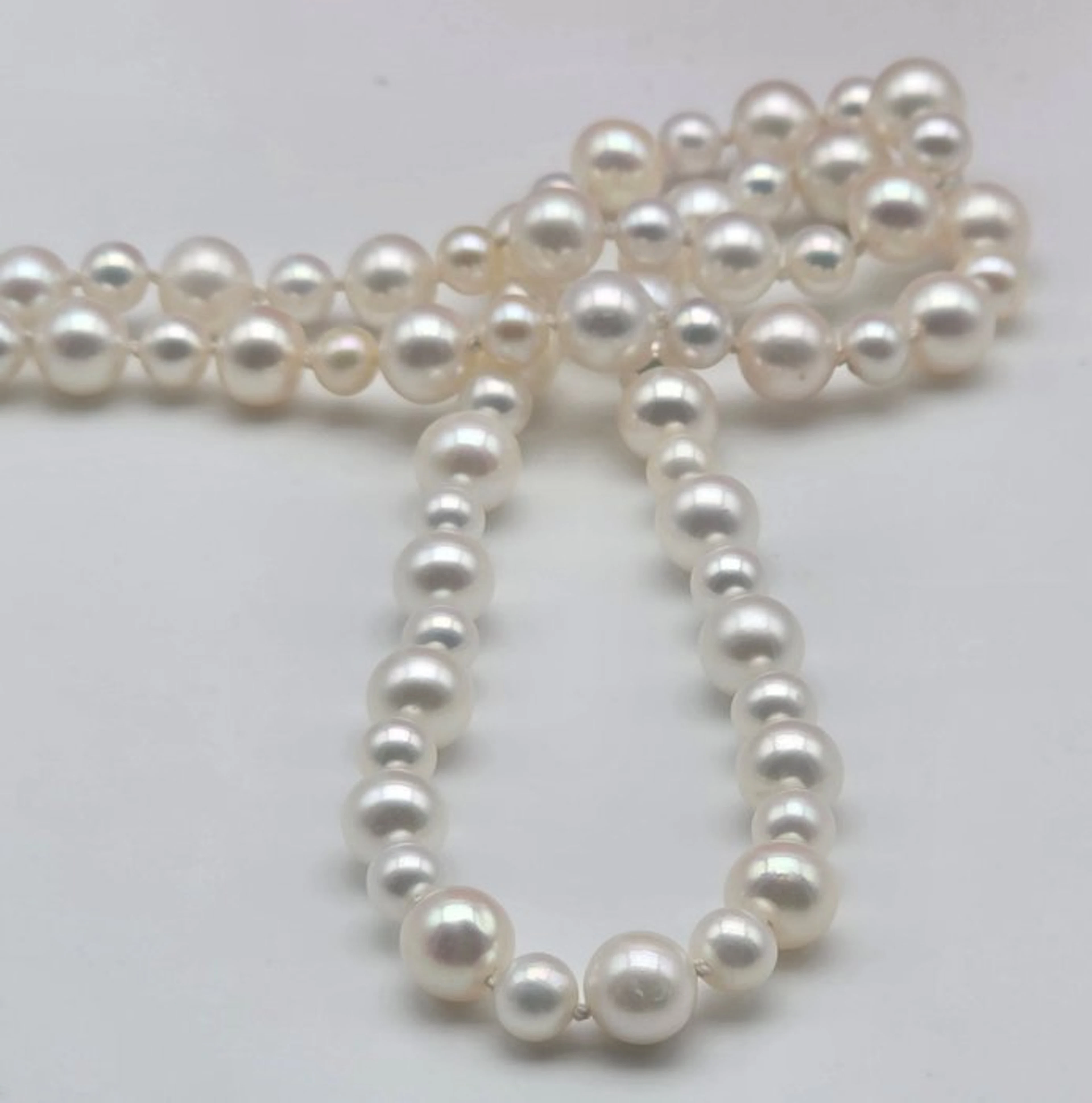 No reserve price - Necklace - 18 kt. Yellow gold Pearl - Beads from 5 to 7.5 mm