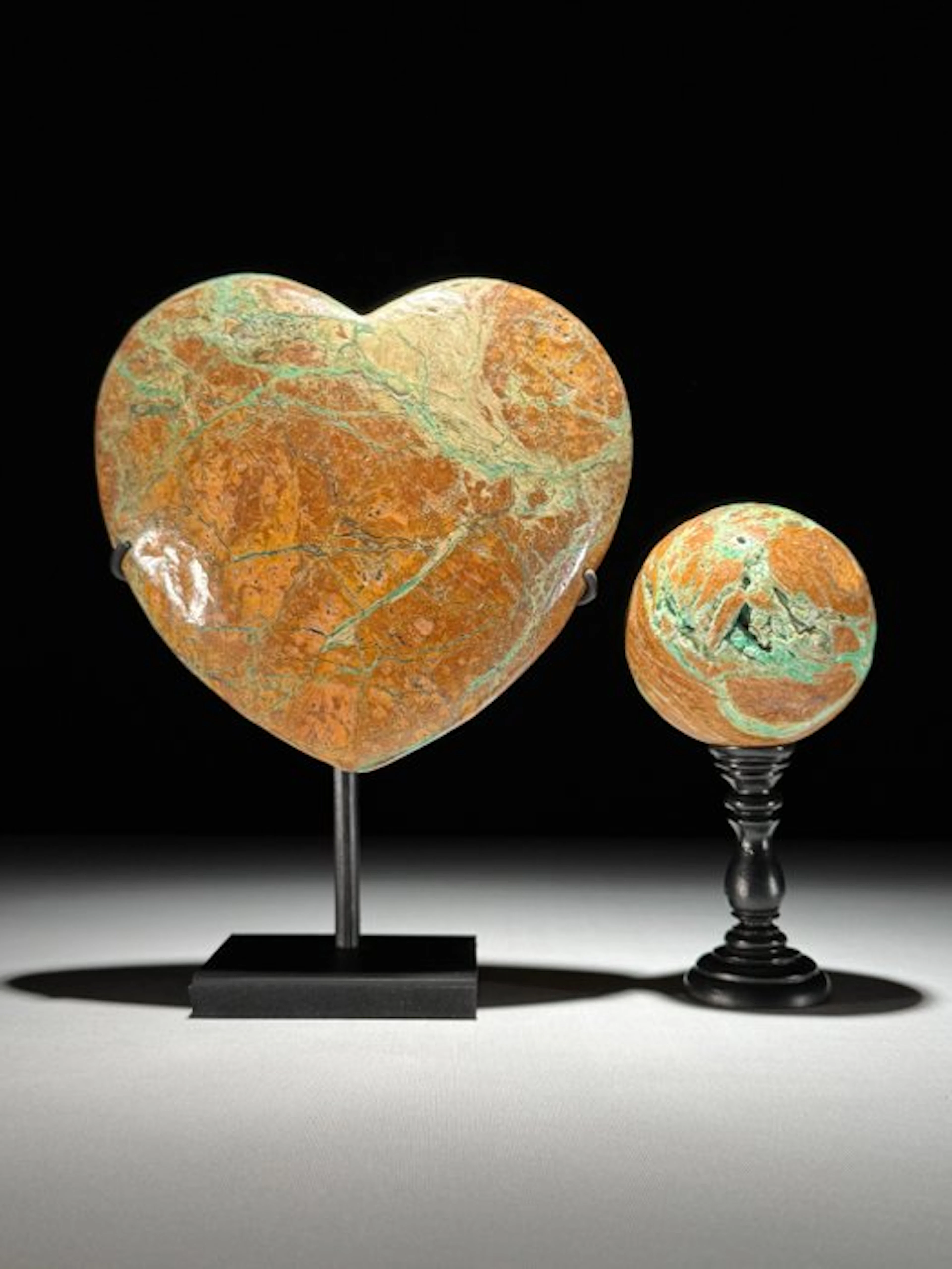 NO RESERVE PRICE - Wonderful Pair of Green Smithsonite...