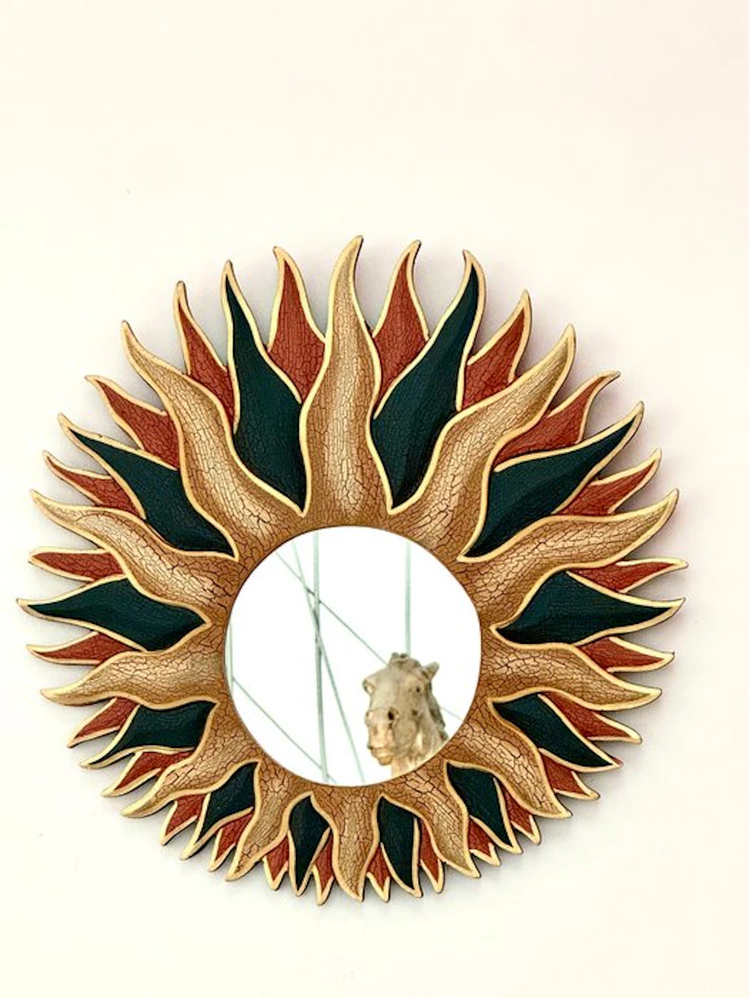 Mirror - Glass, Wood - With Crackle Effect