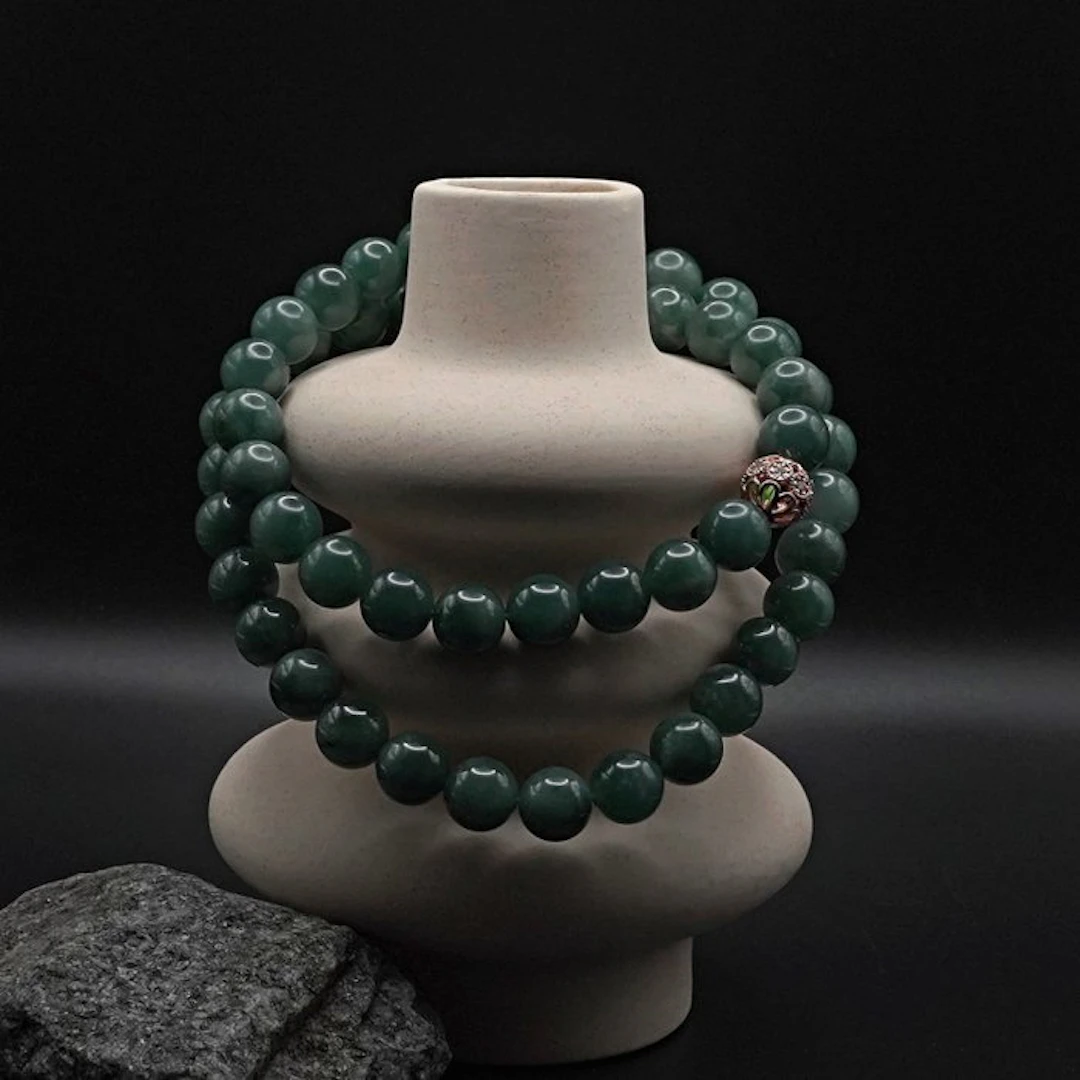 NGTC Certified Natural Jadeite - Polished Green Beads