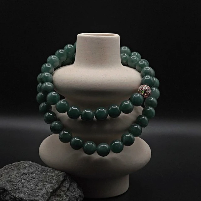 NGTC Certified Natural Jadeite - Polished Green Beads