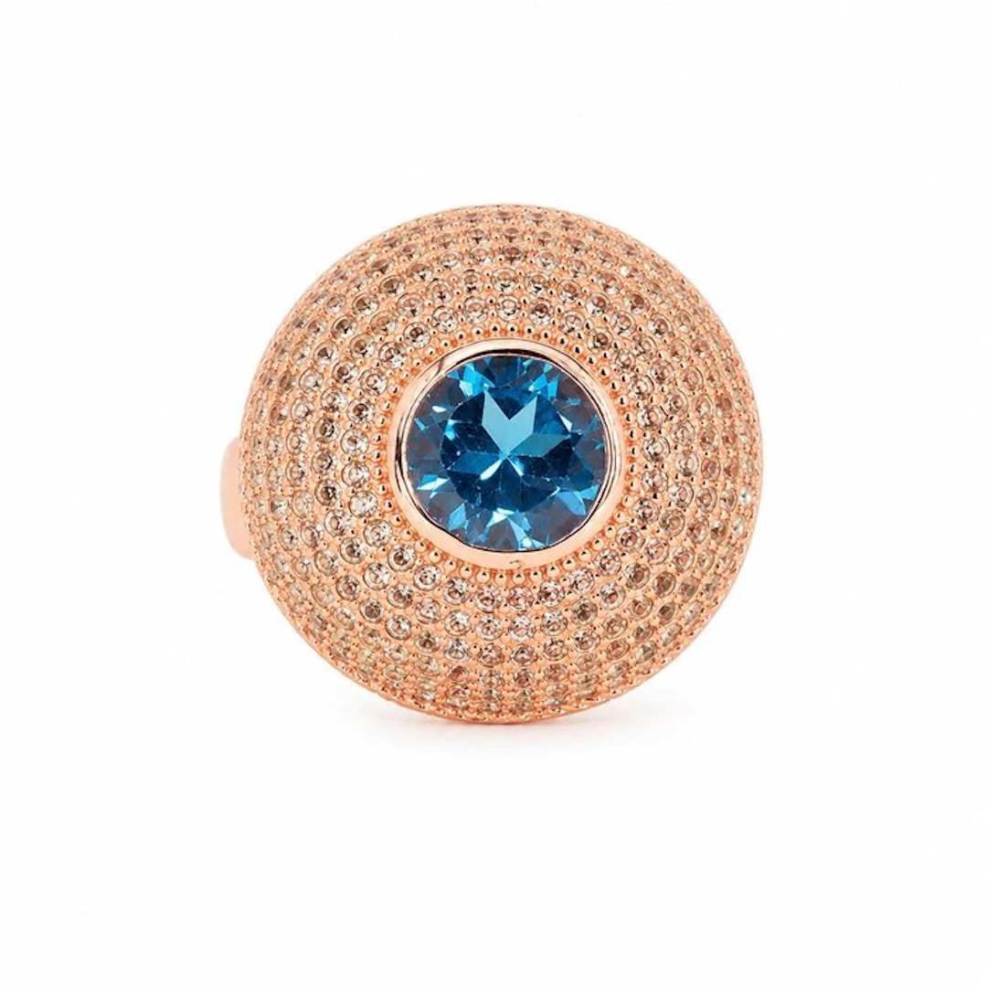 No reserve price - Ring Gold-plated Topaz - 18K Gold Plated
