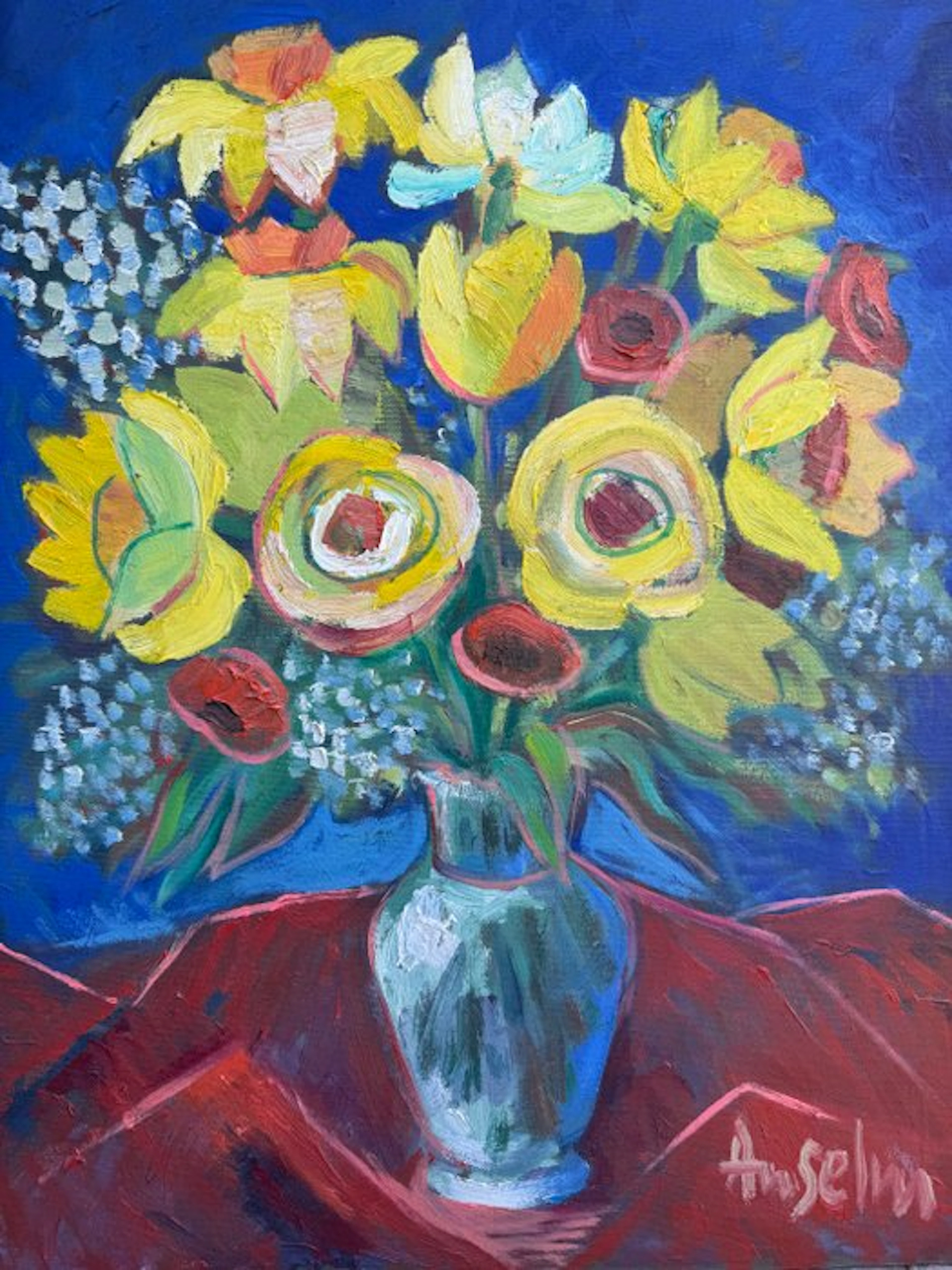 Fred Anselm (1922-2005) - Expressives Blumenstillleben