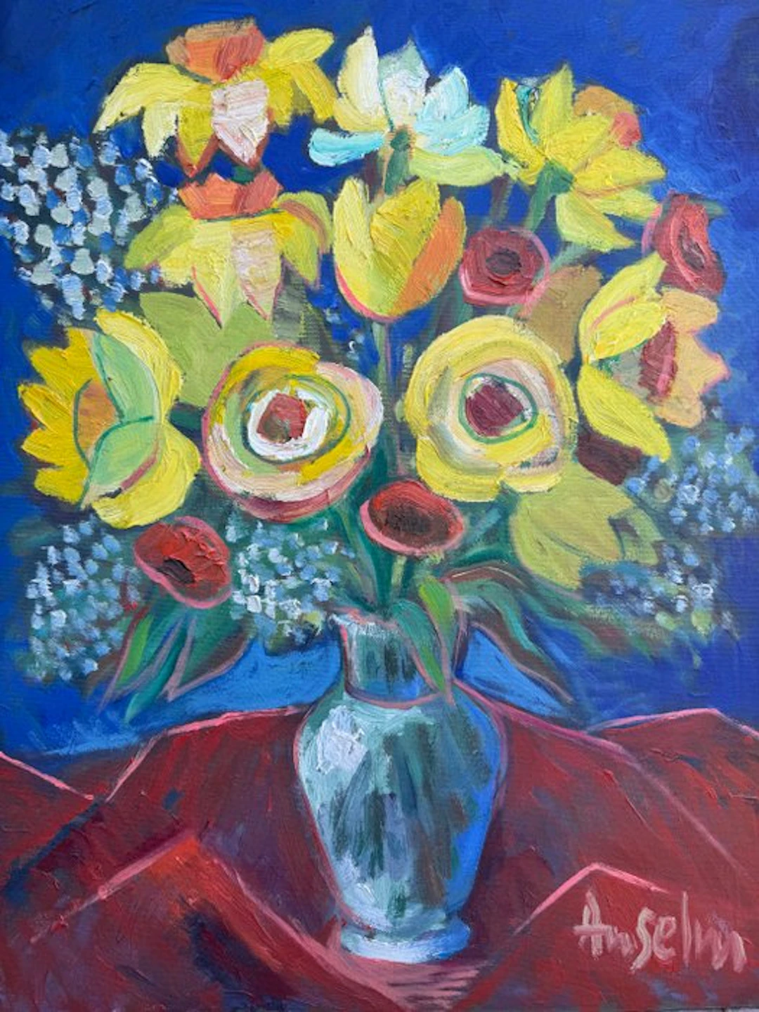 Fred Anselm (1922-2005) - Expressives Blumenstillleben