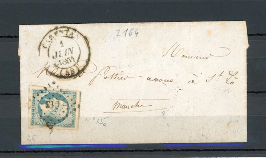 France 1854 - Superb 25 ct milky blue