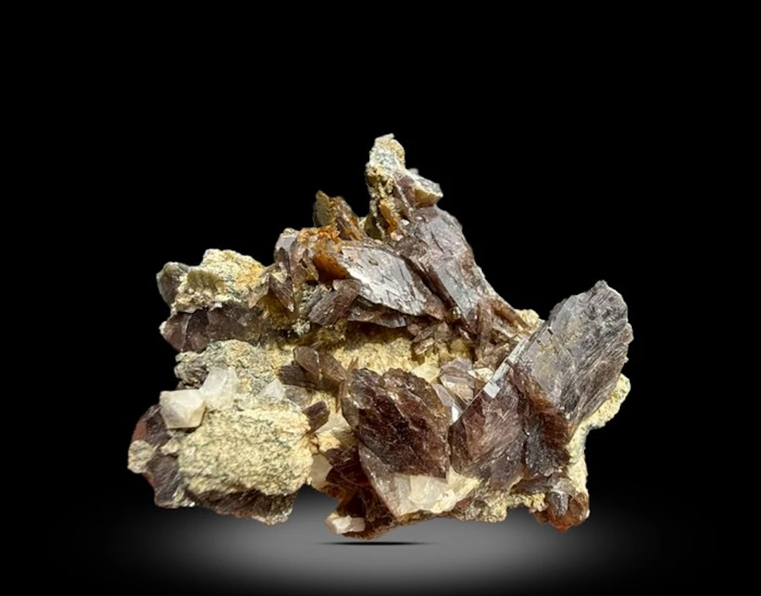 Large Axinite with Titanite Crystal Cluster on Matrix- 254 g - (1)